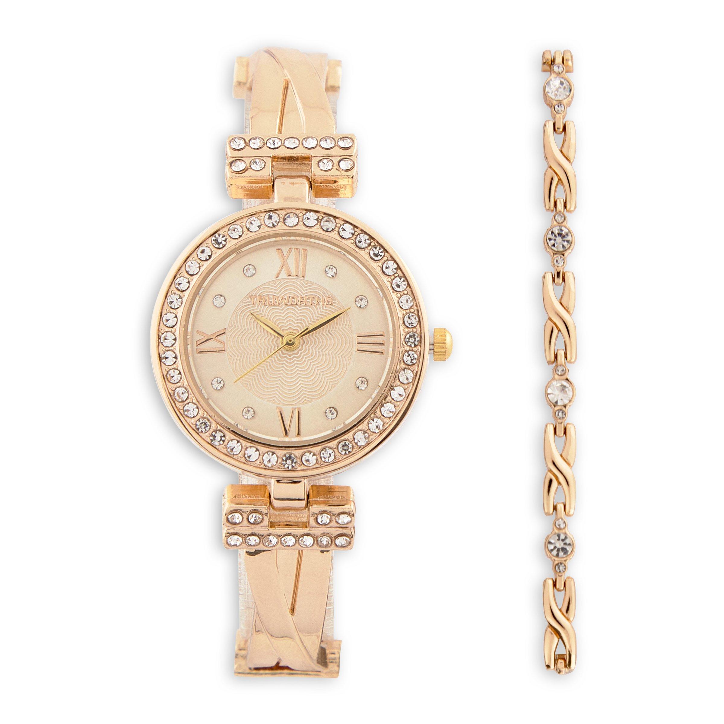 Encrusted Watch and Bracelet Set (3127892) | Sparkle