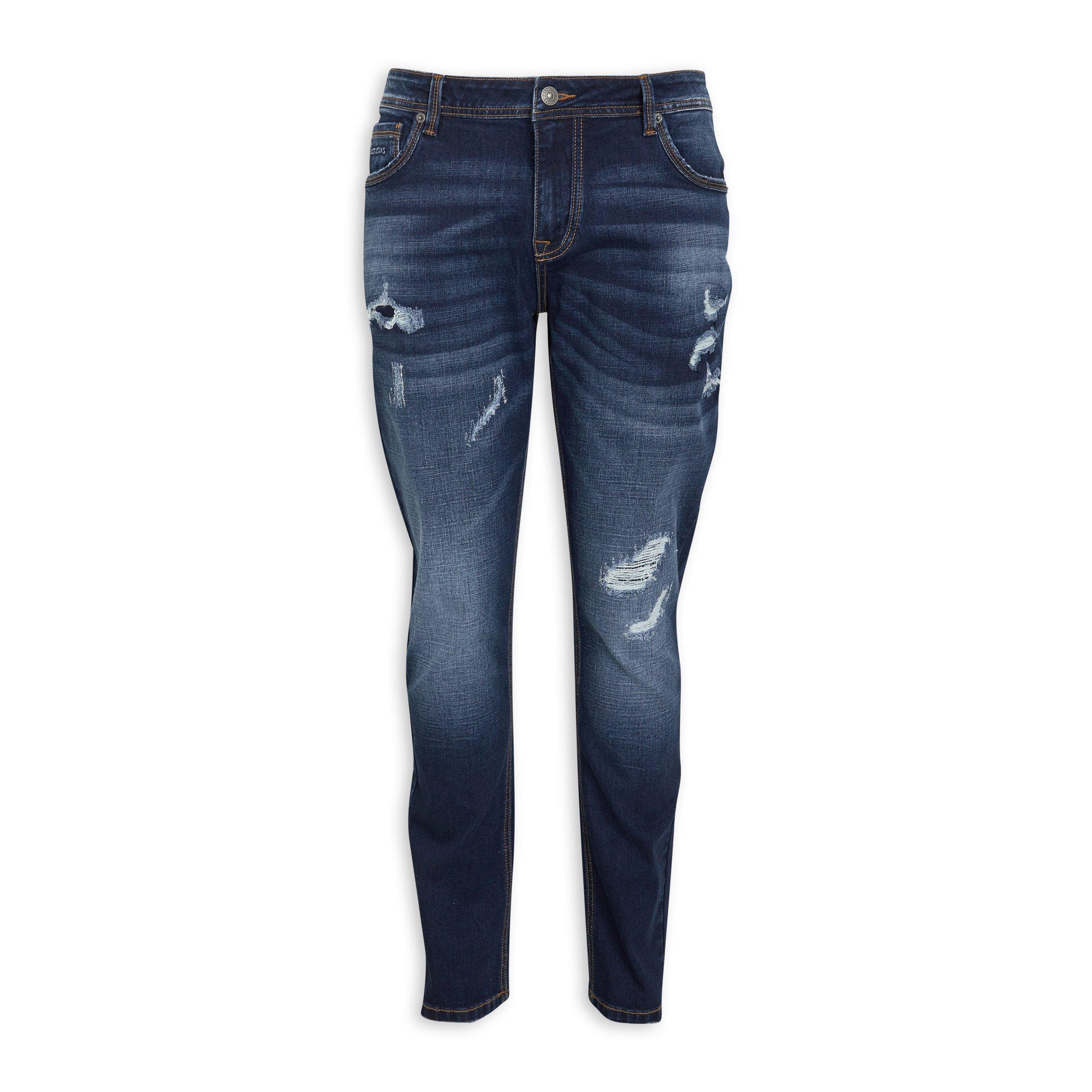 Indigo Ripped Slim Leg Jeans (3128021) | UZZI