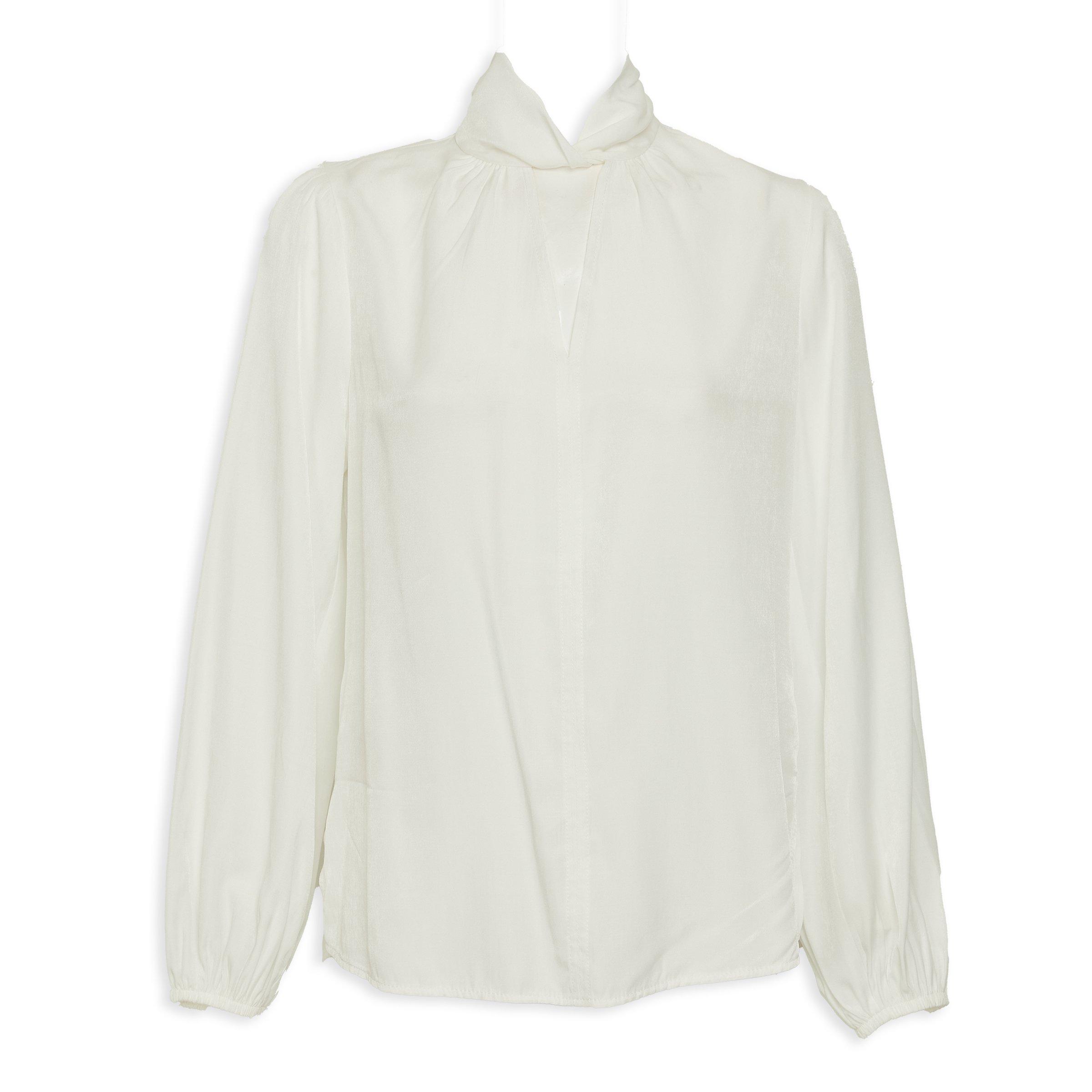 White Long Sleeve Shell Top (3128764) | Identity