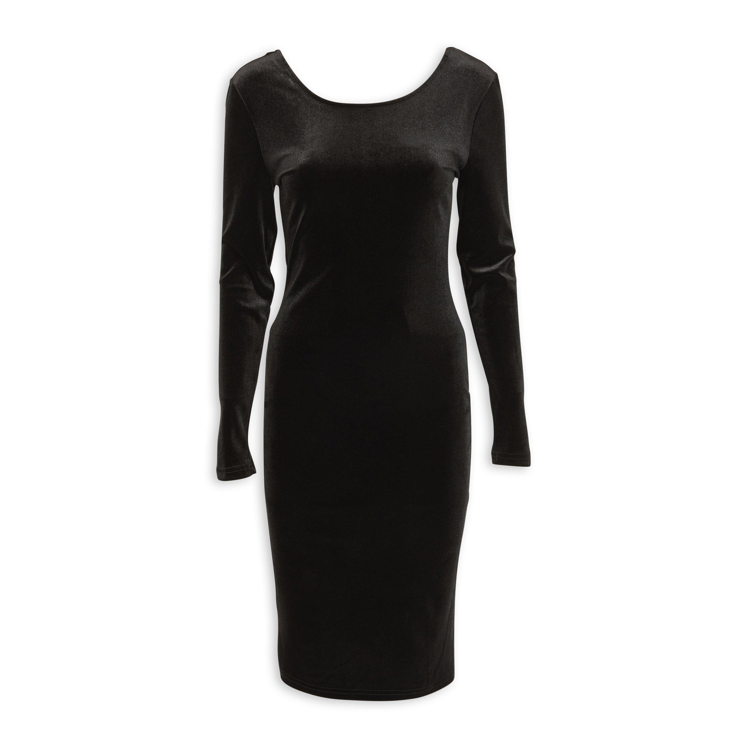 Velour Maxi Dres-  Black main image 1