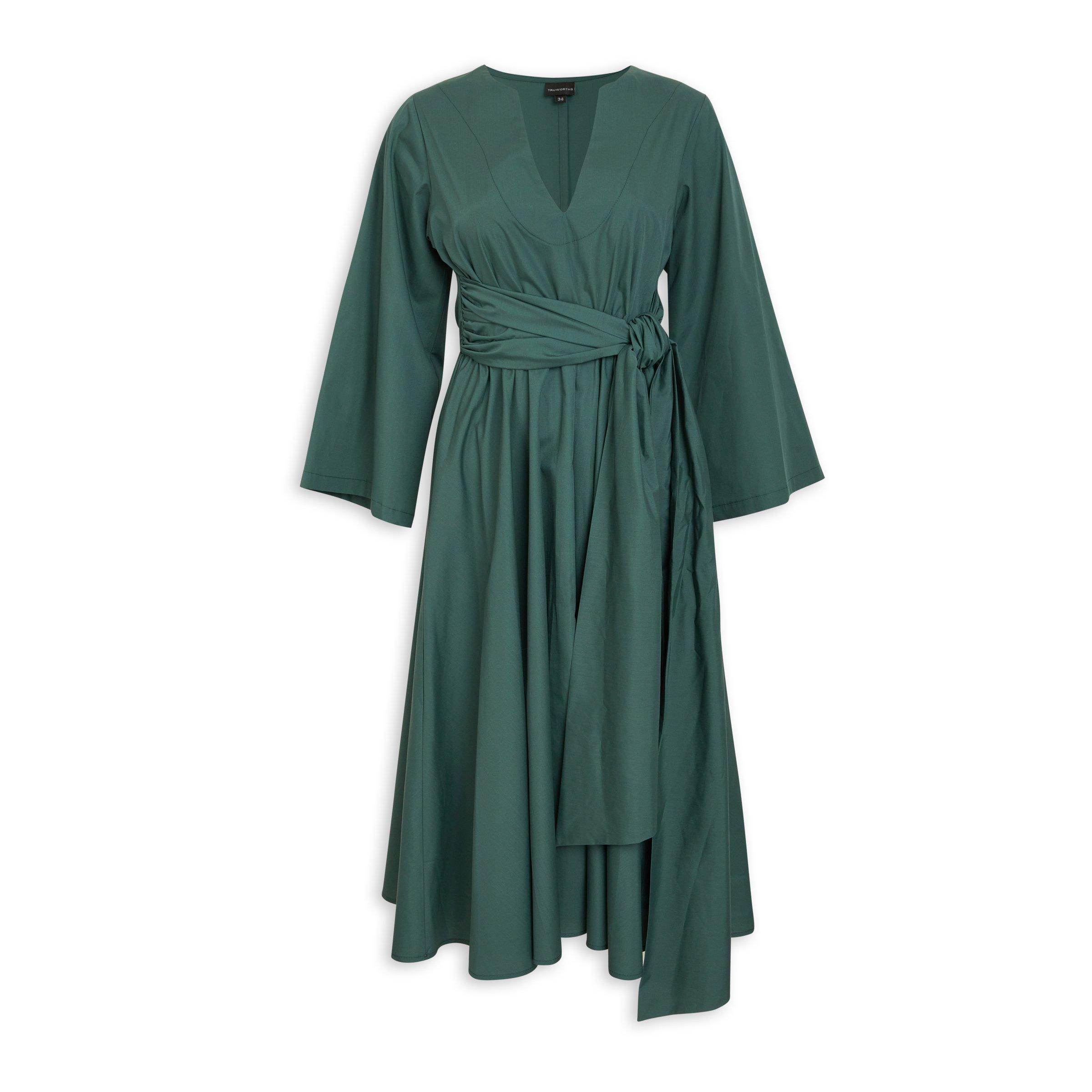 Green Belted A-line Dress (3129606) | Truworths