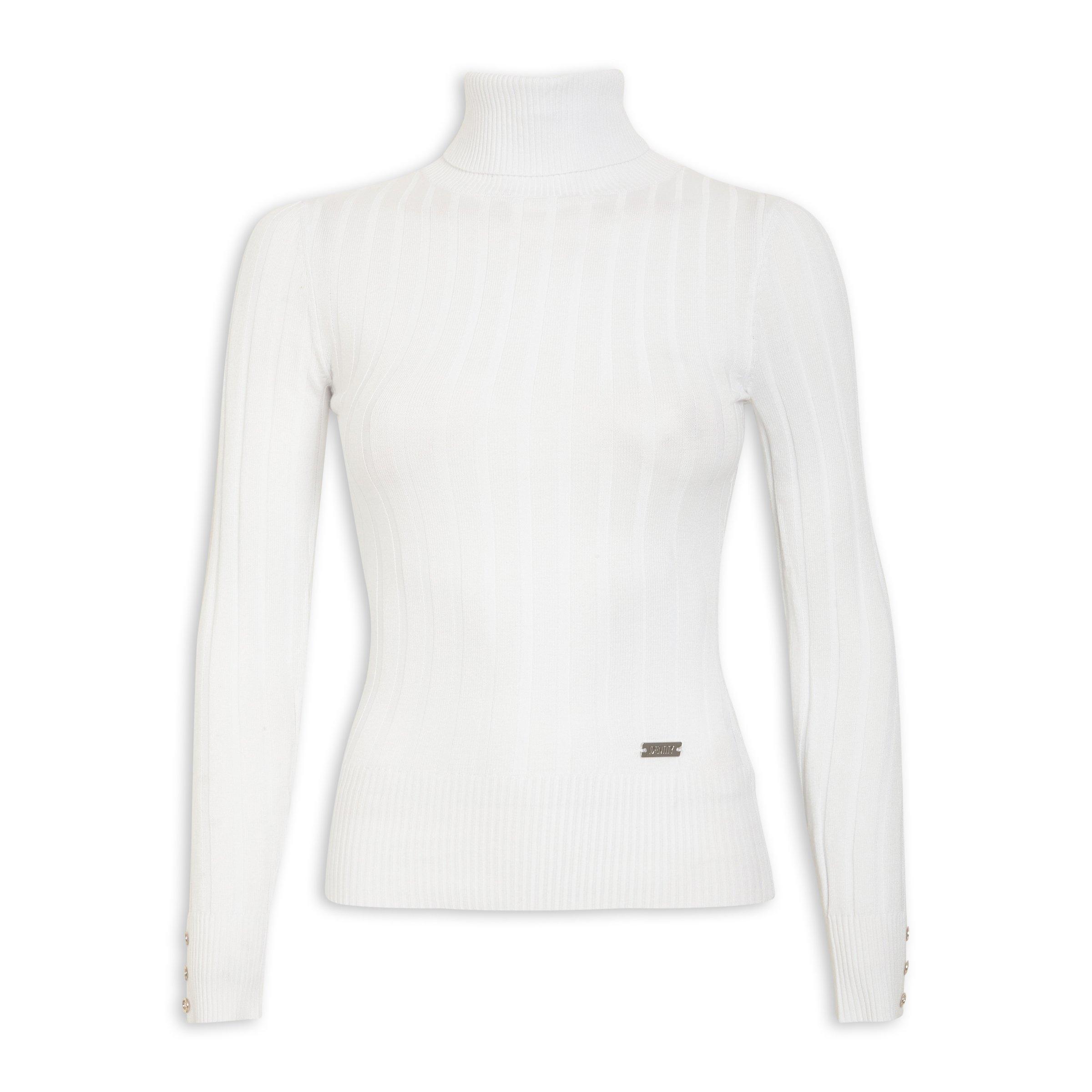Polly Rib Knit Top Chalk White