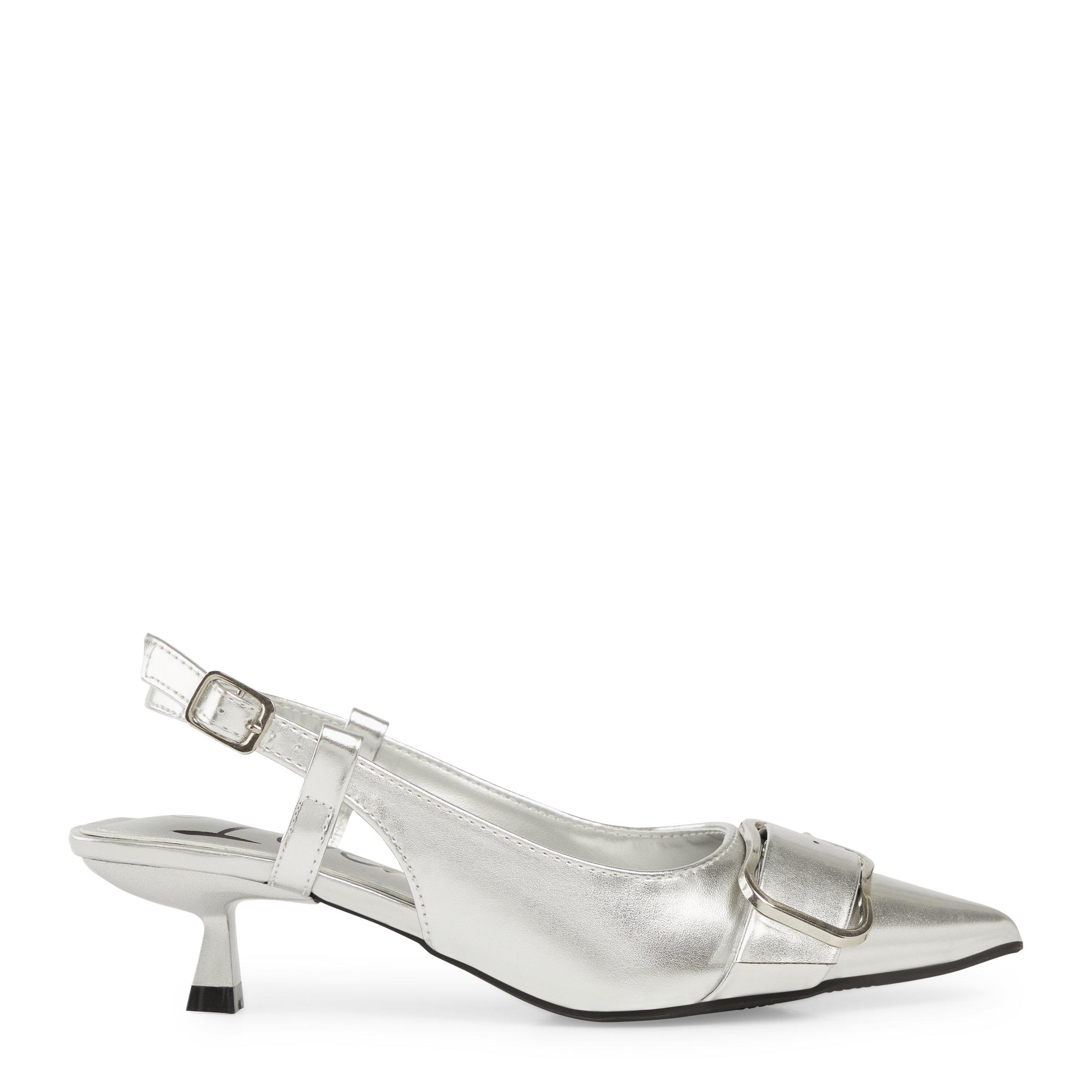 Silver Slingback Kitten Heel (3132304) | Identity