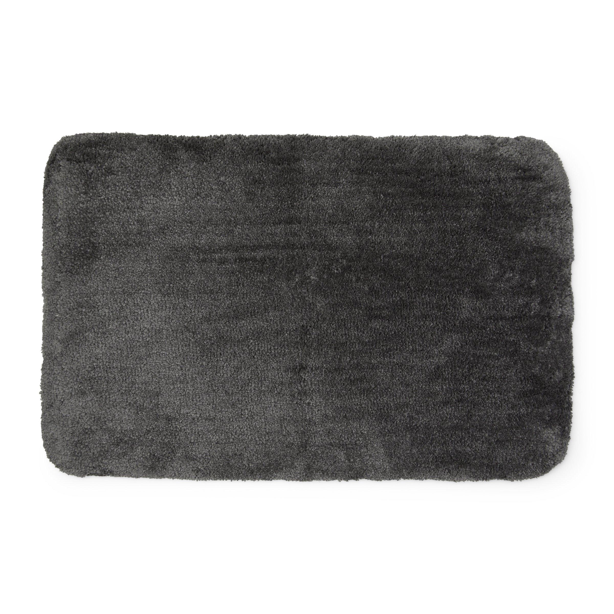 Plush Charcoal Bath Mat 50 X 80cm (3132540) | Loads of Living