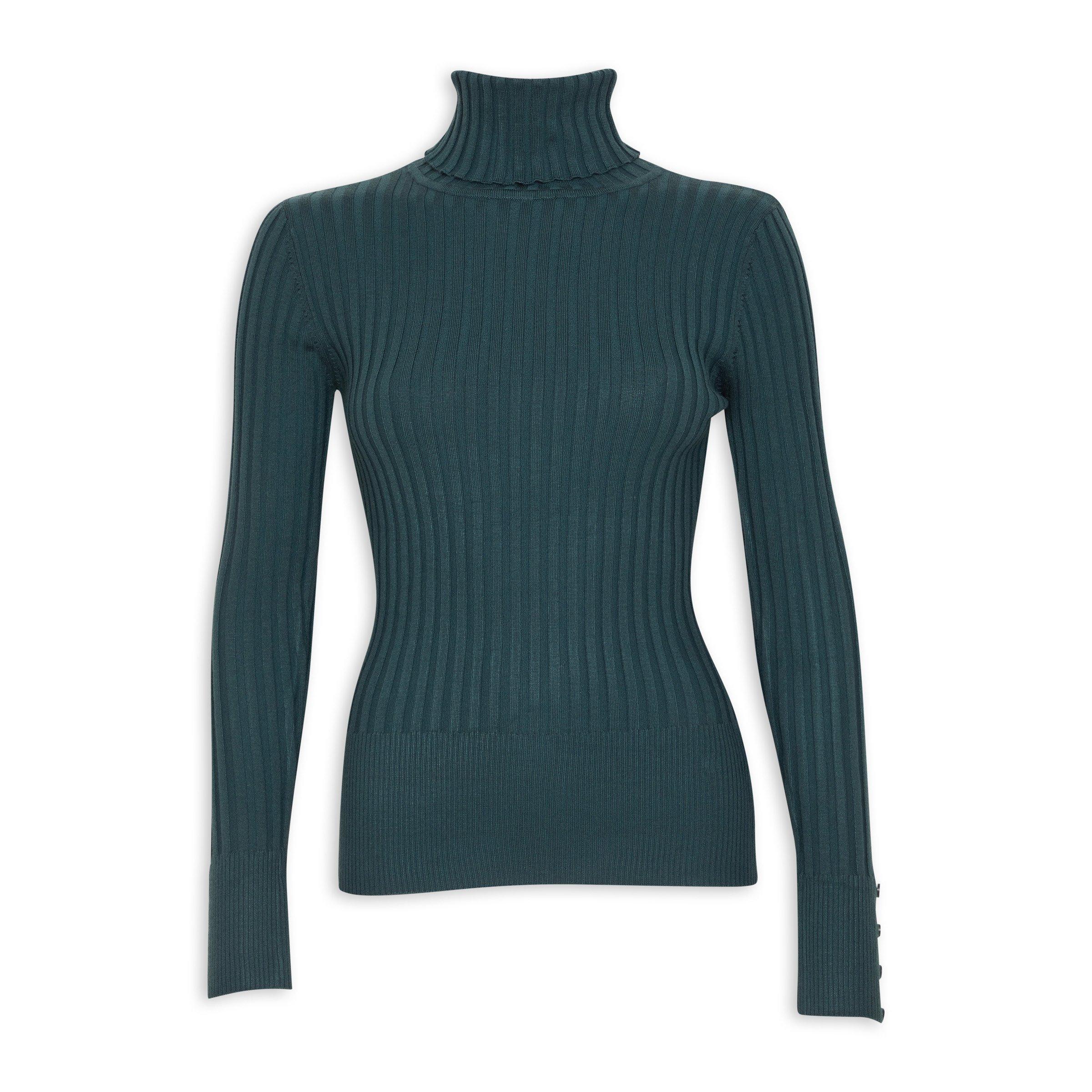 Petrol Blue Polo Neck Knit Top (3132725) | OUTBACK RED