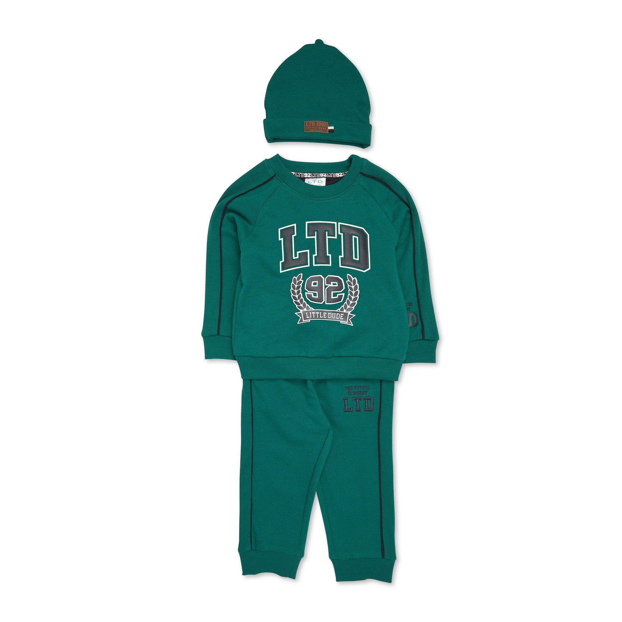 Kids Sports Sweatshirt & Jogger Set – Maroon Red main image 1