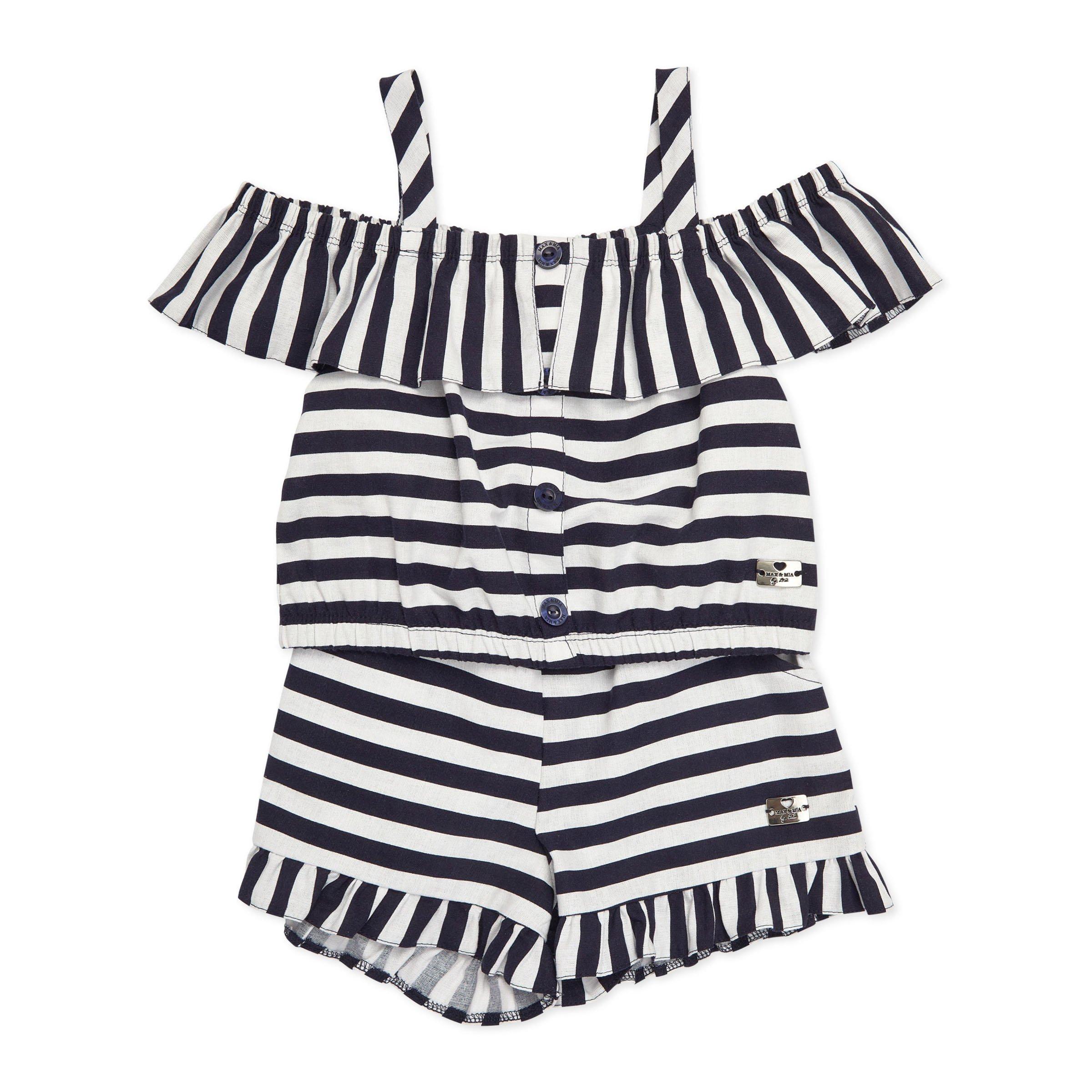 Kid Girl Stripe Top & Shorts Set (3134696) | Max & Mia