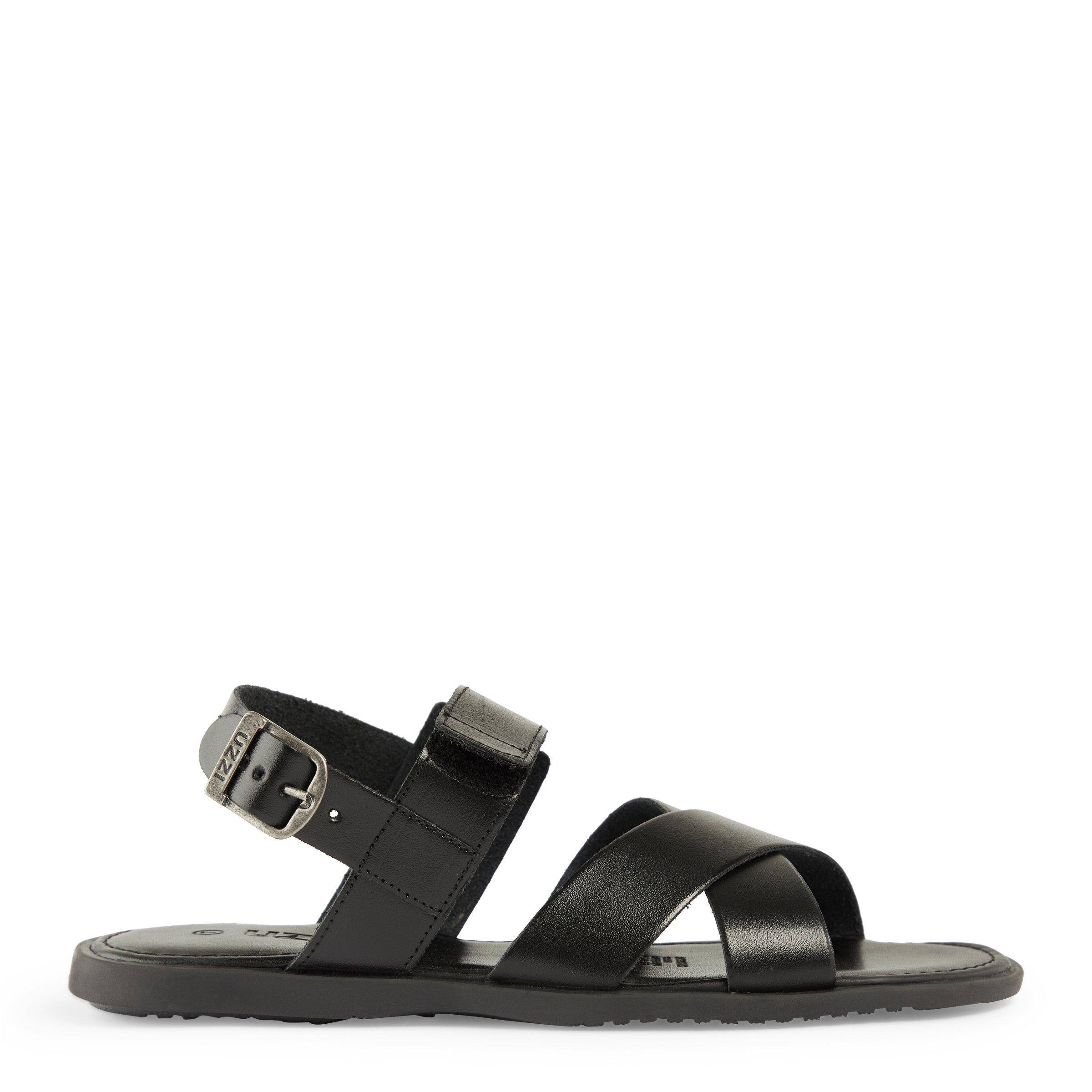 Black Crossover Sandals (3135008) | UZZI