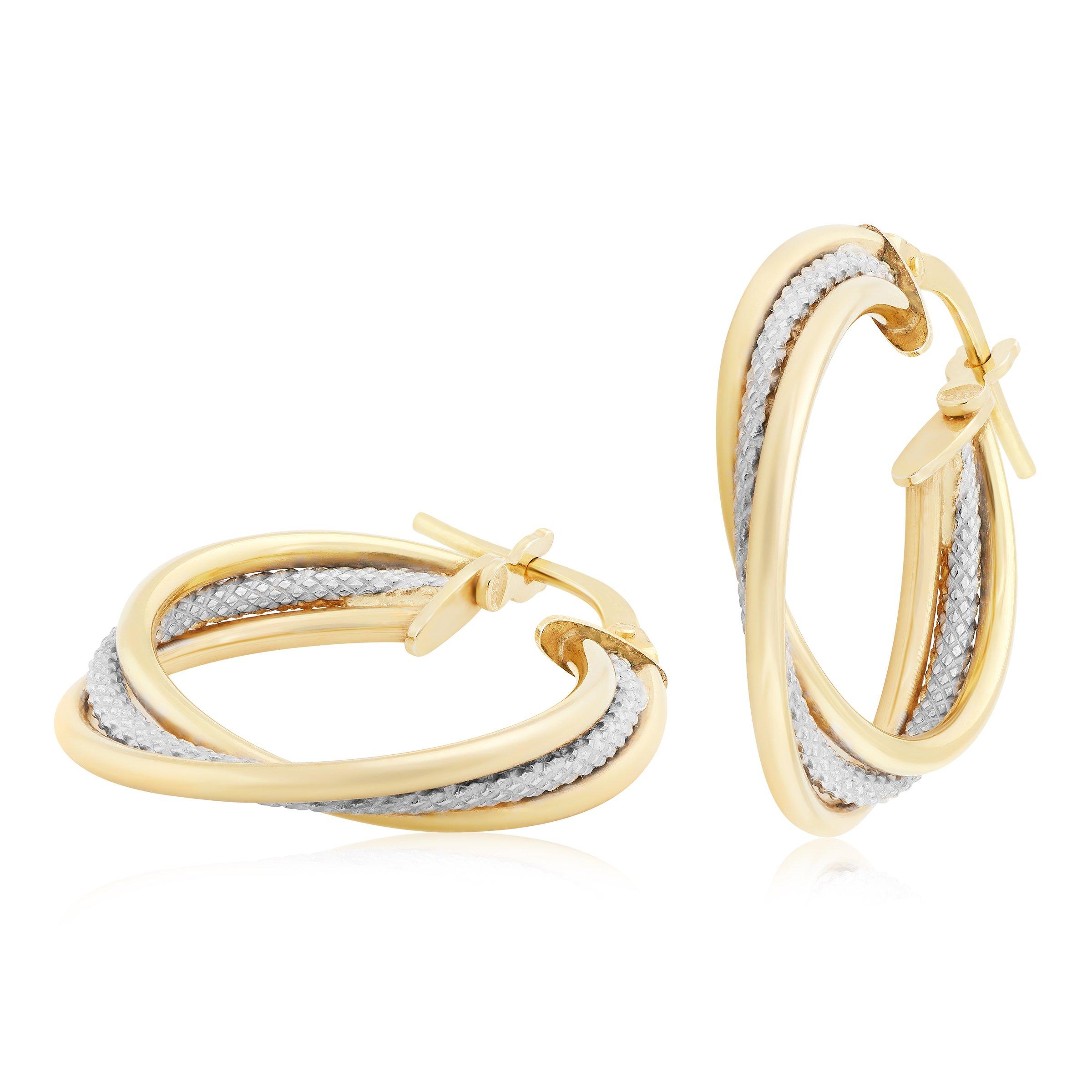 Two Tone Hoop Earrings (3135792) | Bonded Gold