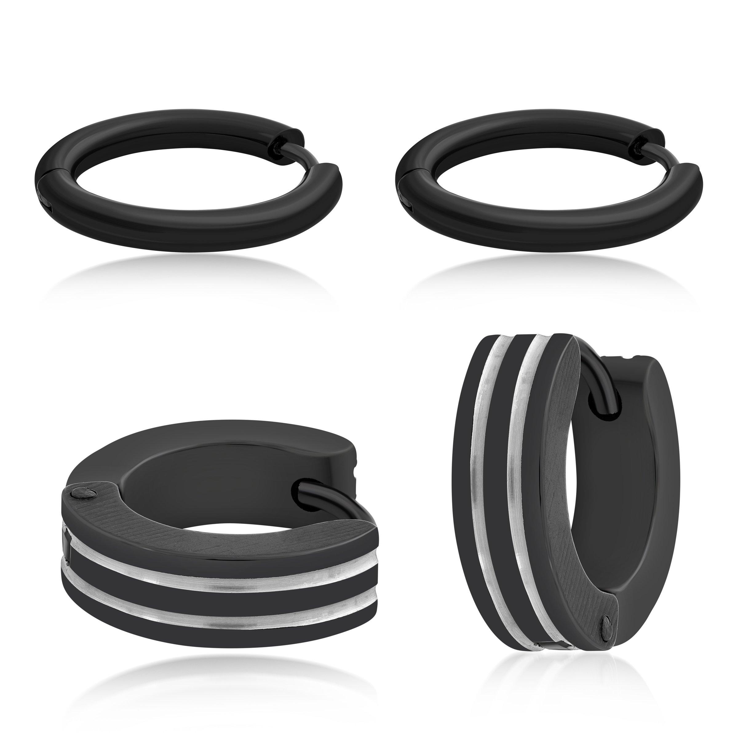 Black Earring Set (3136670) Stainless Steel