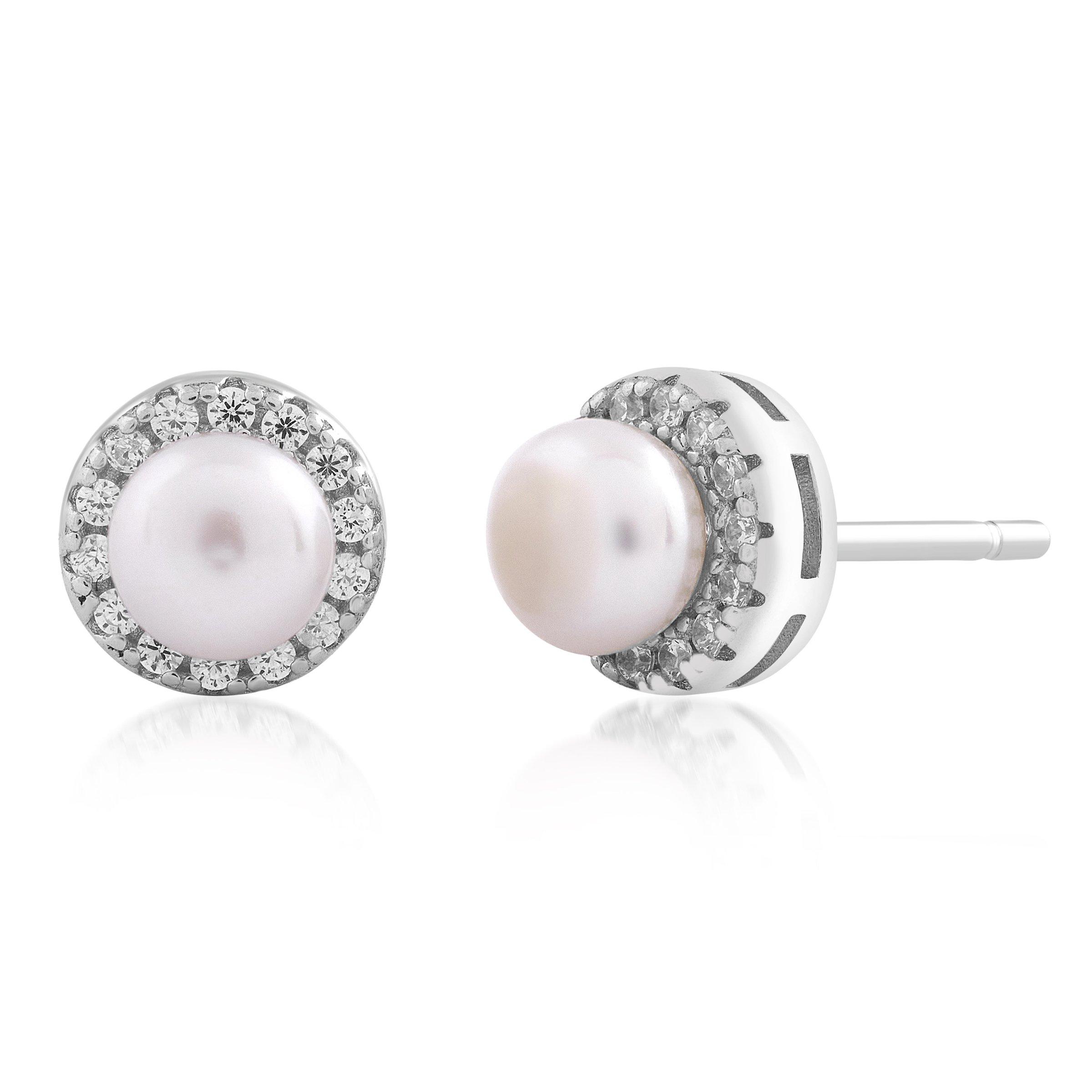 Pearl Halo Stud (3136904) | Sterling Silver