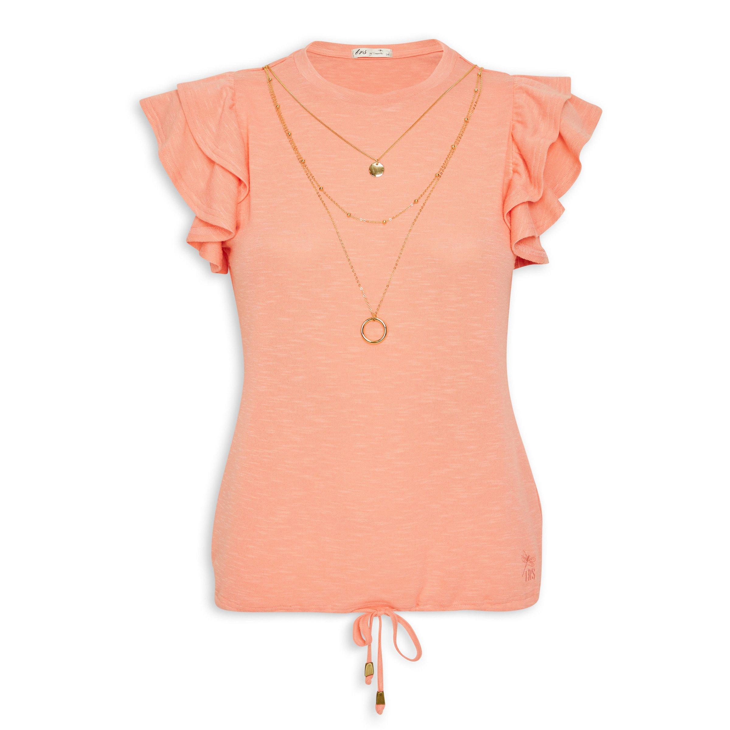 Coral Tshirt With Necklace (3138425) TRS