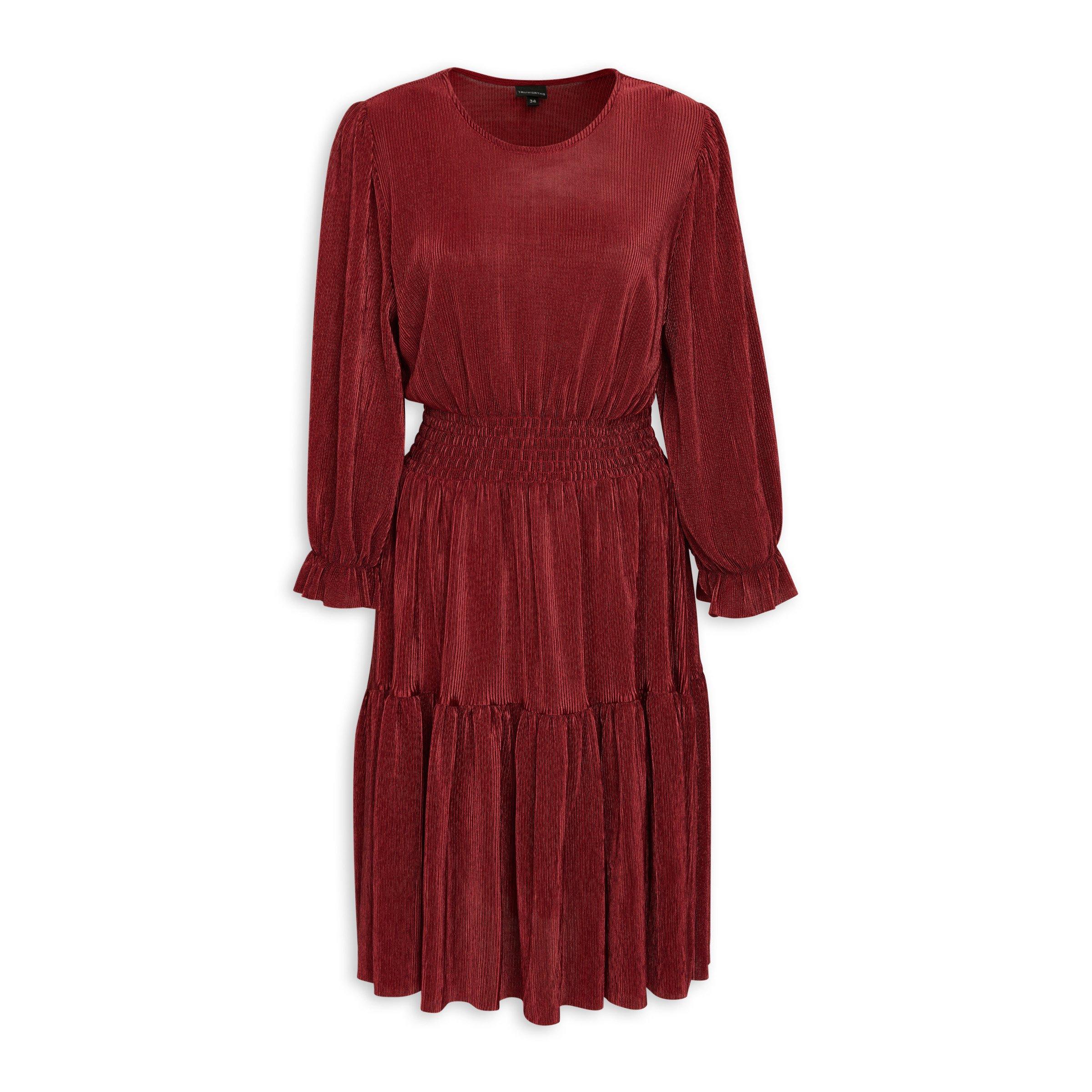 Burgundy Fit and Flare Dress (3138896) | Truworths