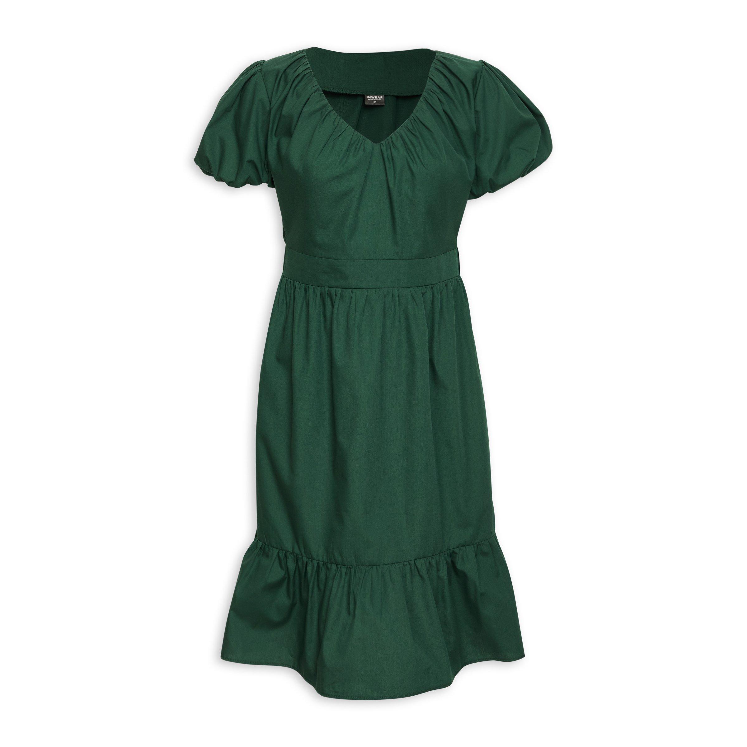 emerald green tunic dress Kelly Green 3/4 Sleeve Swing Tunic Dress Medium main image 1