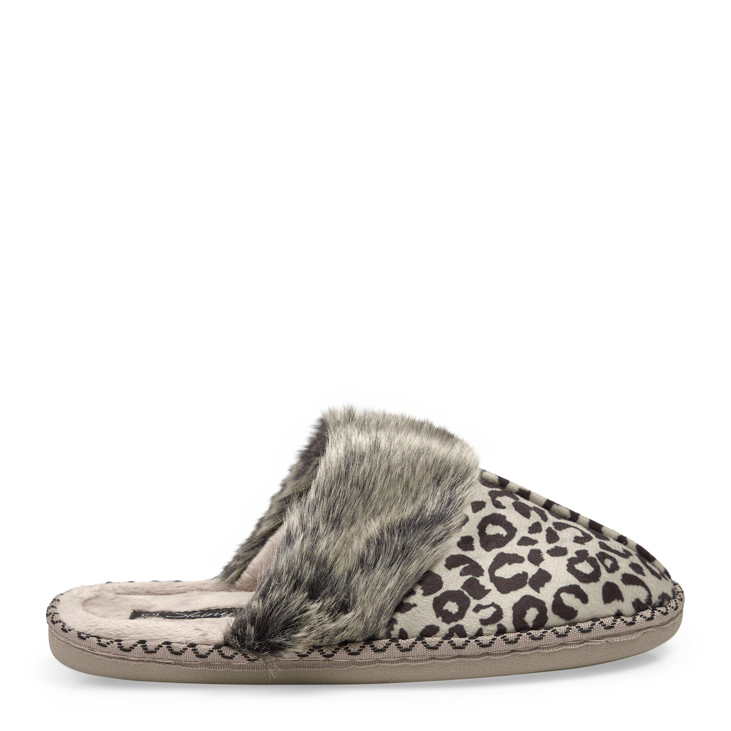 Grey Animal Print Slippers main image 1