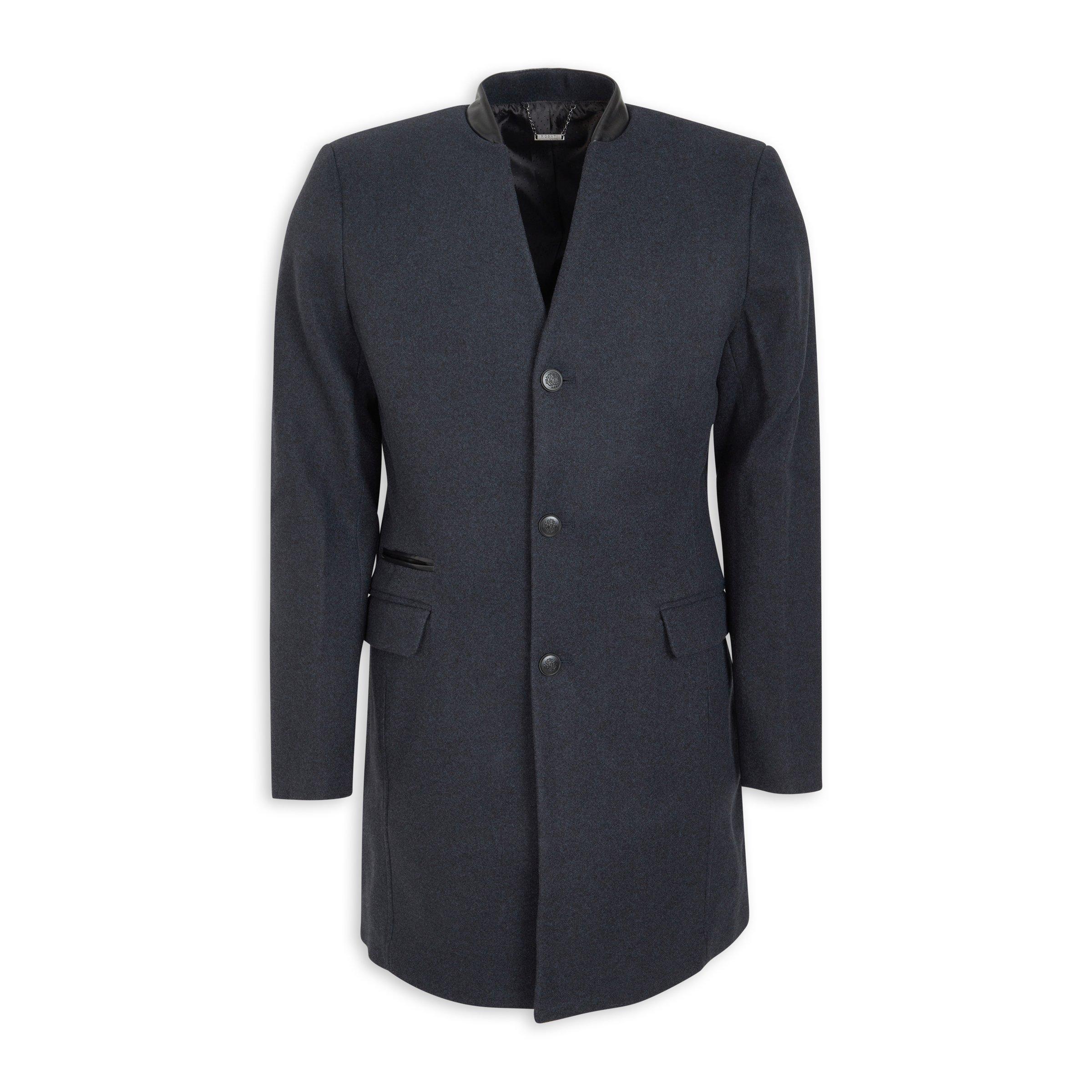 Navy Melton Coat (3140659) | Rosati Uomo