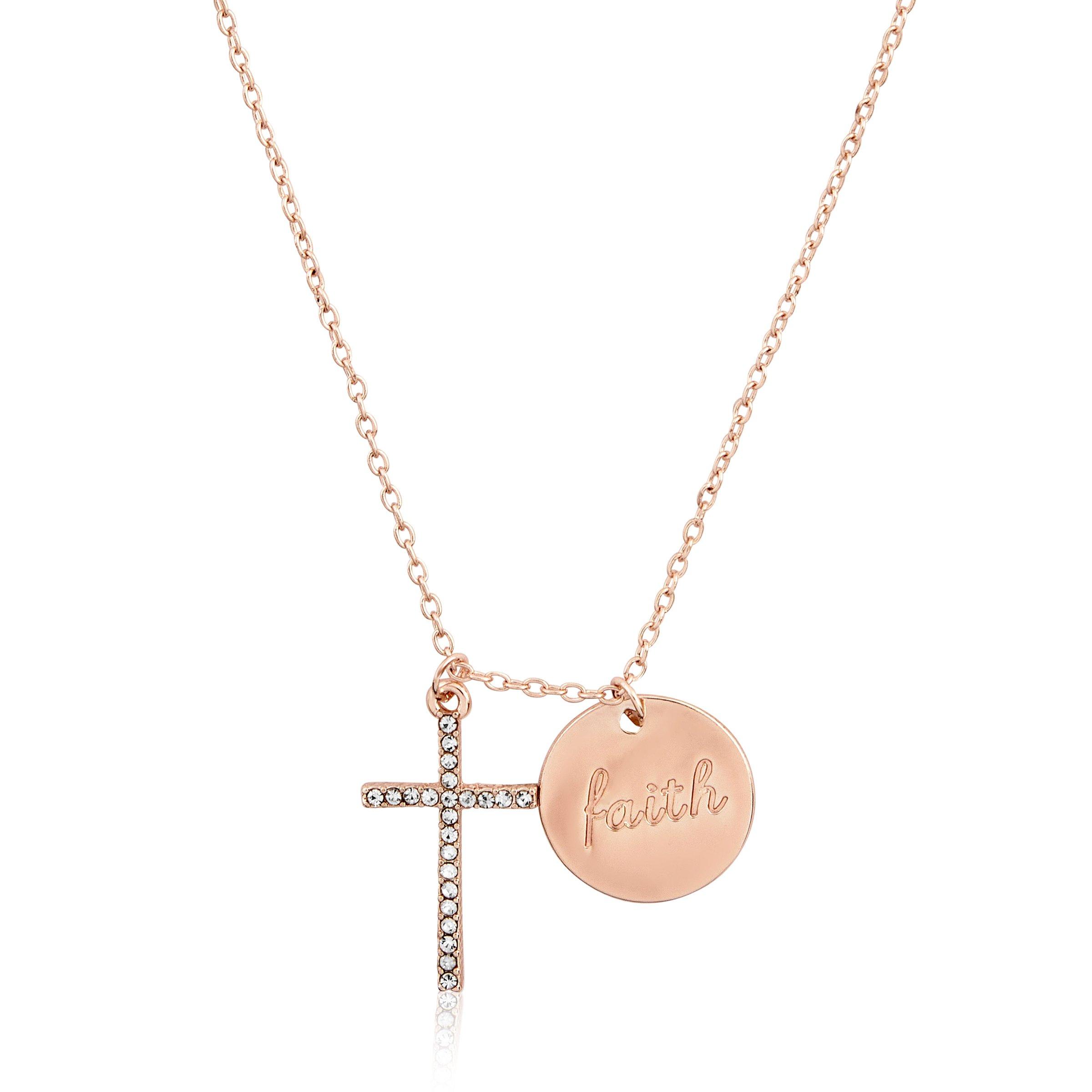 Cross And Faith Pendant Necklace (3141104) | Sparkle