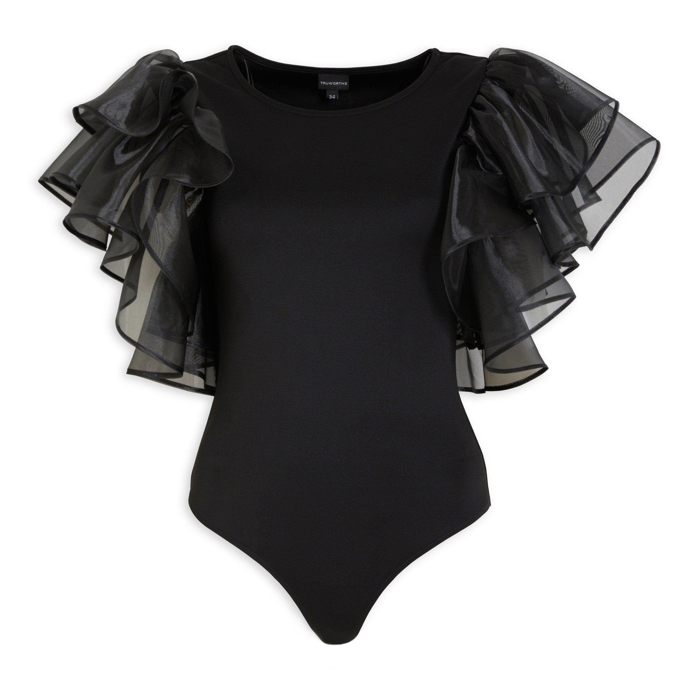 Black Organza Sleeve Bodysuit (3141165) | Truworths