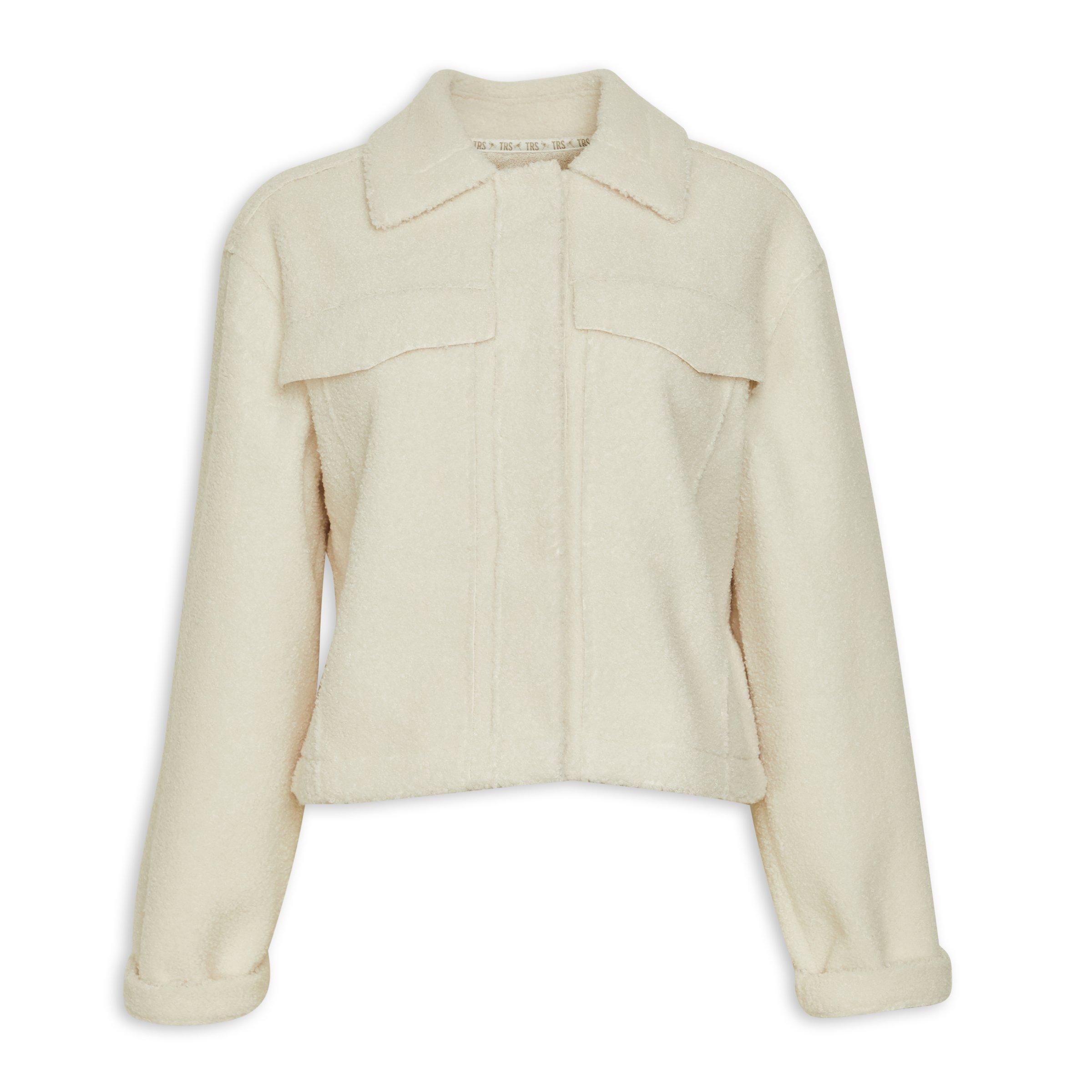 Sage Beige Grid Sherpa Jacket