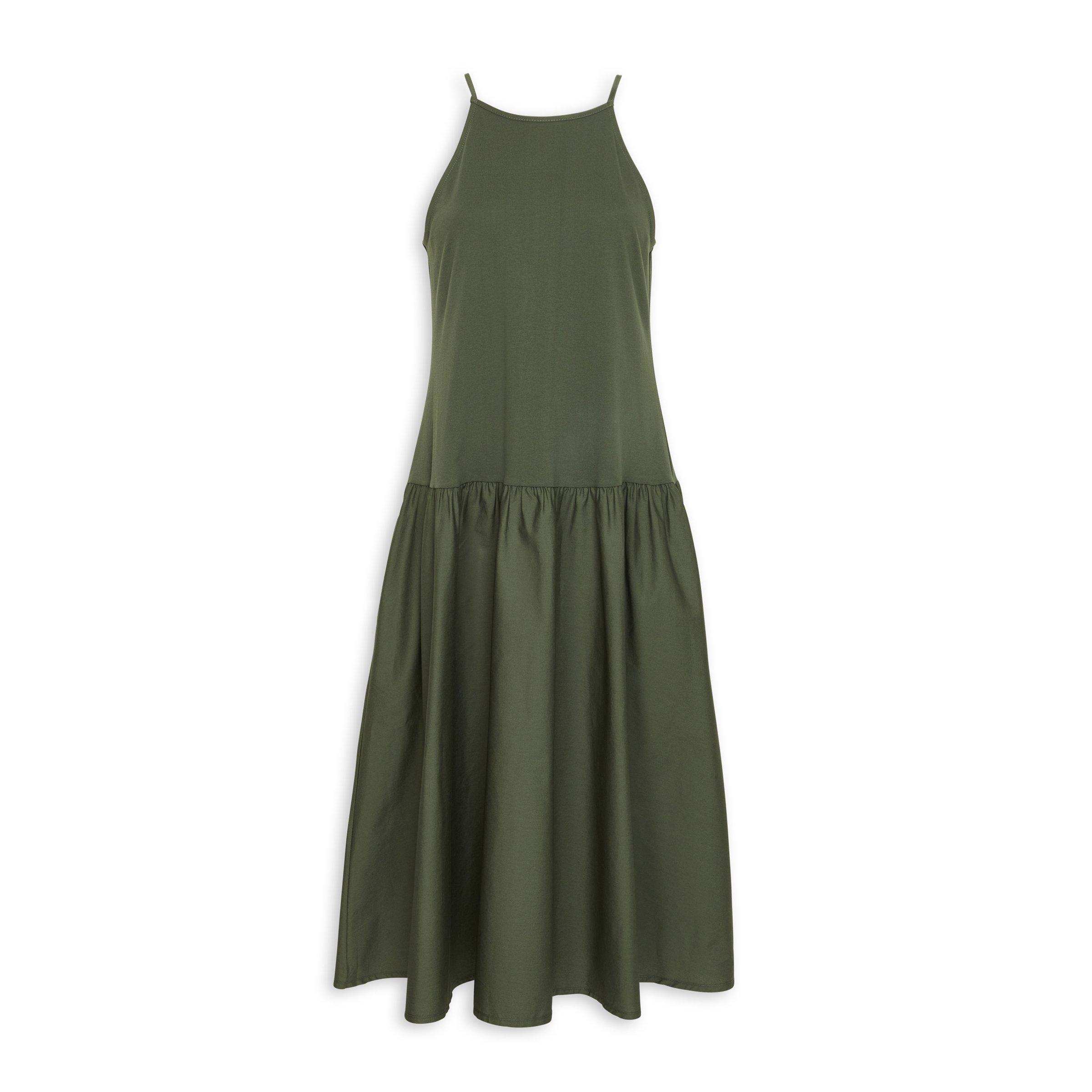 Green Fit & Flare Dress (3142545) | Basix