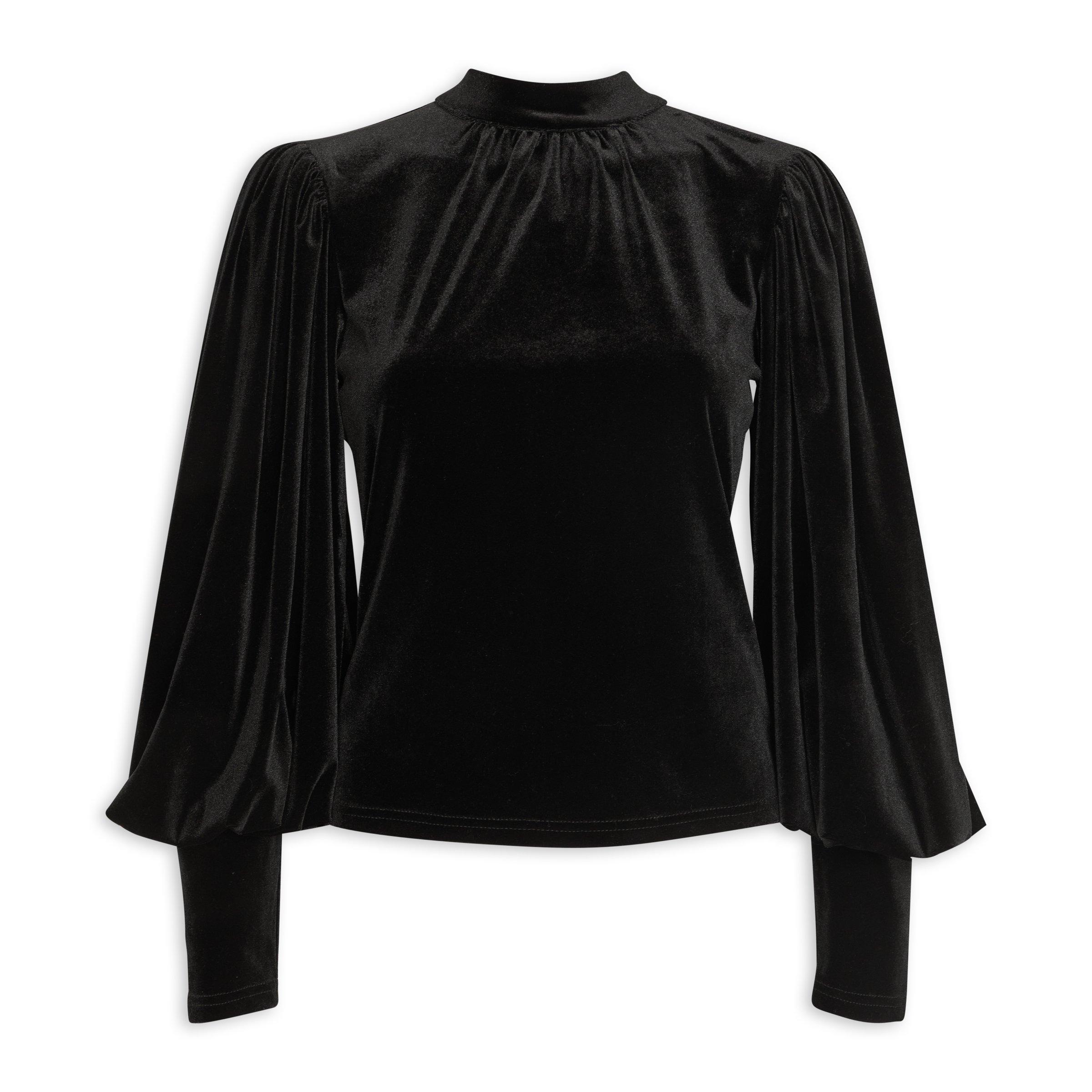 Black Velour Blouse (3143140) | Truworths