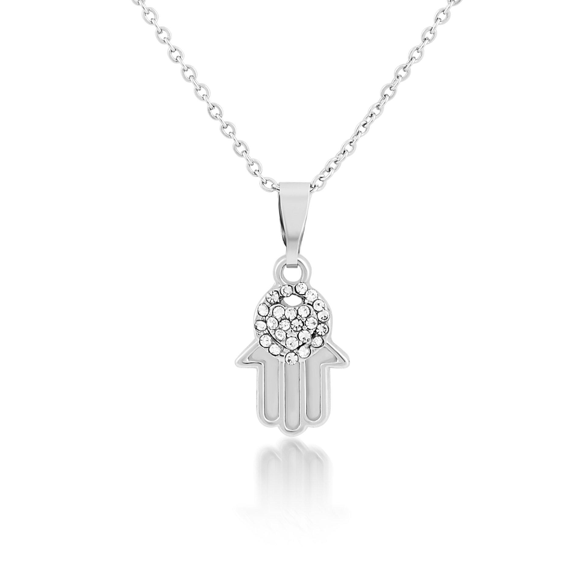 Silver Plated Hamsa Hand Pendant (3143507) | Sparkle