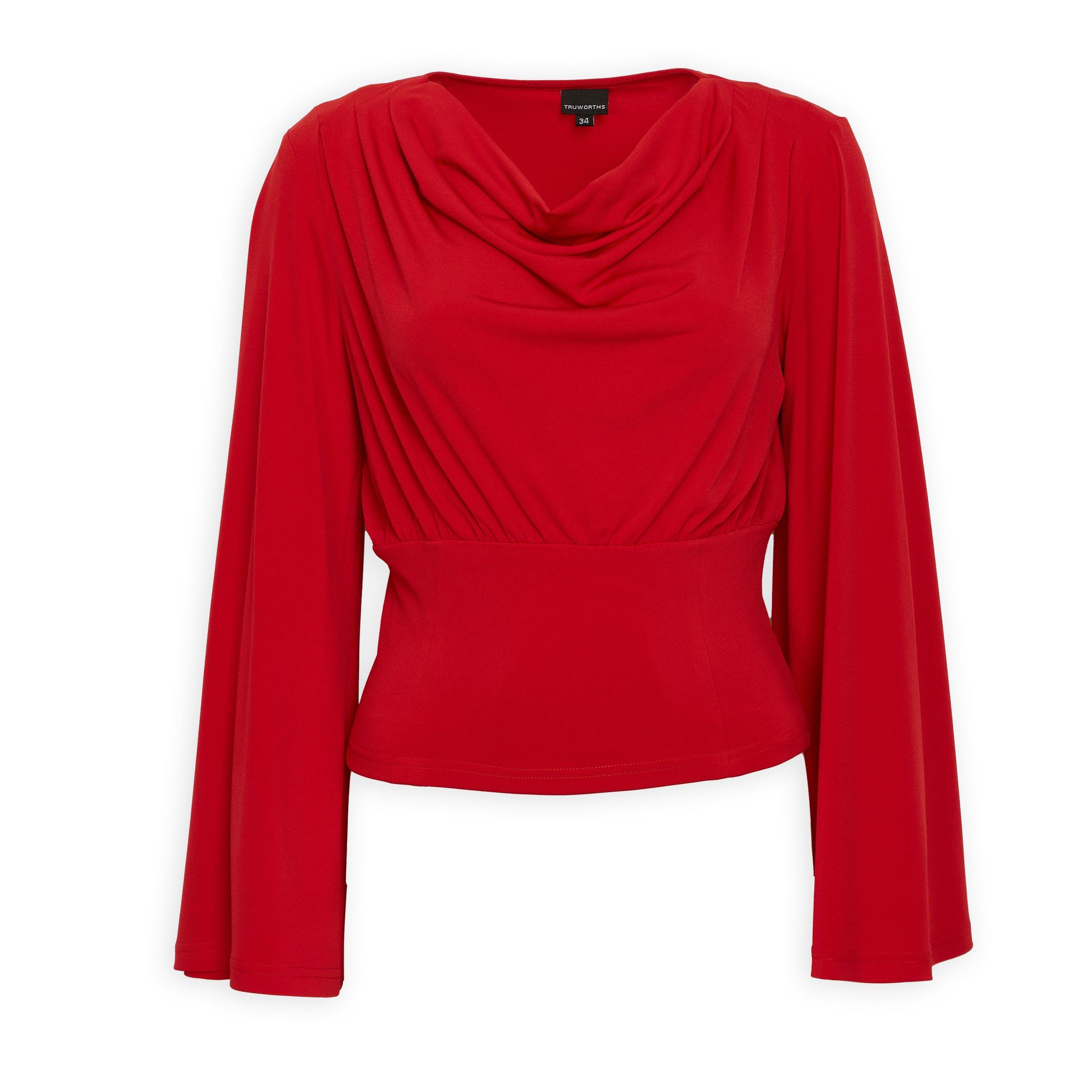 Red Cowl Banded Top (3143880) | Truworths