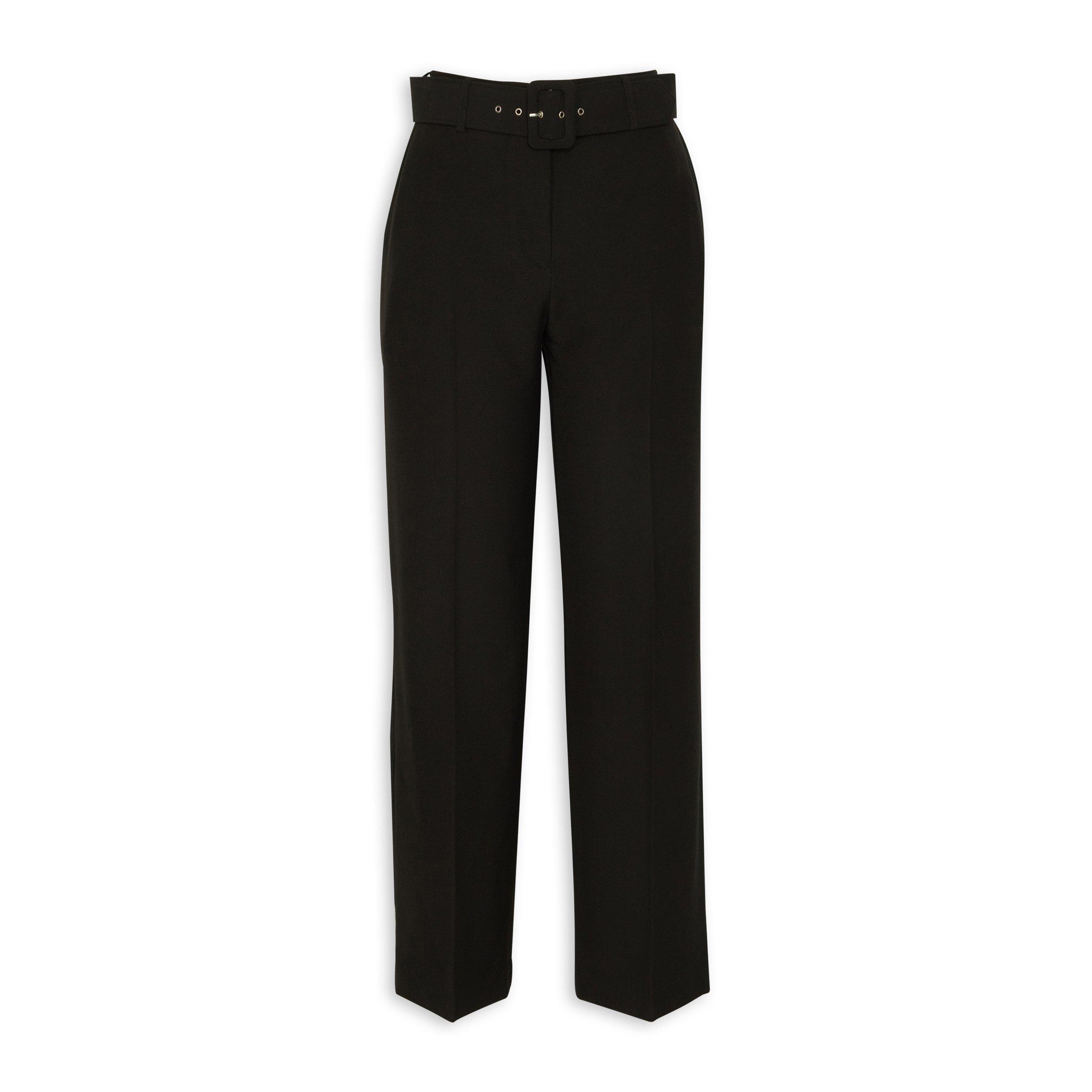 Black Belted Straight Leg Pants (3147120) | Finnigans