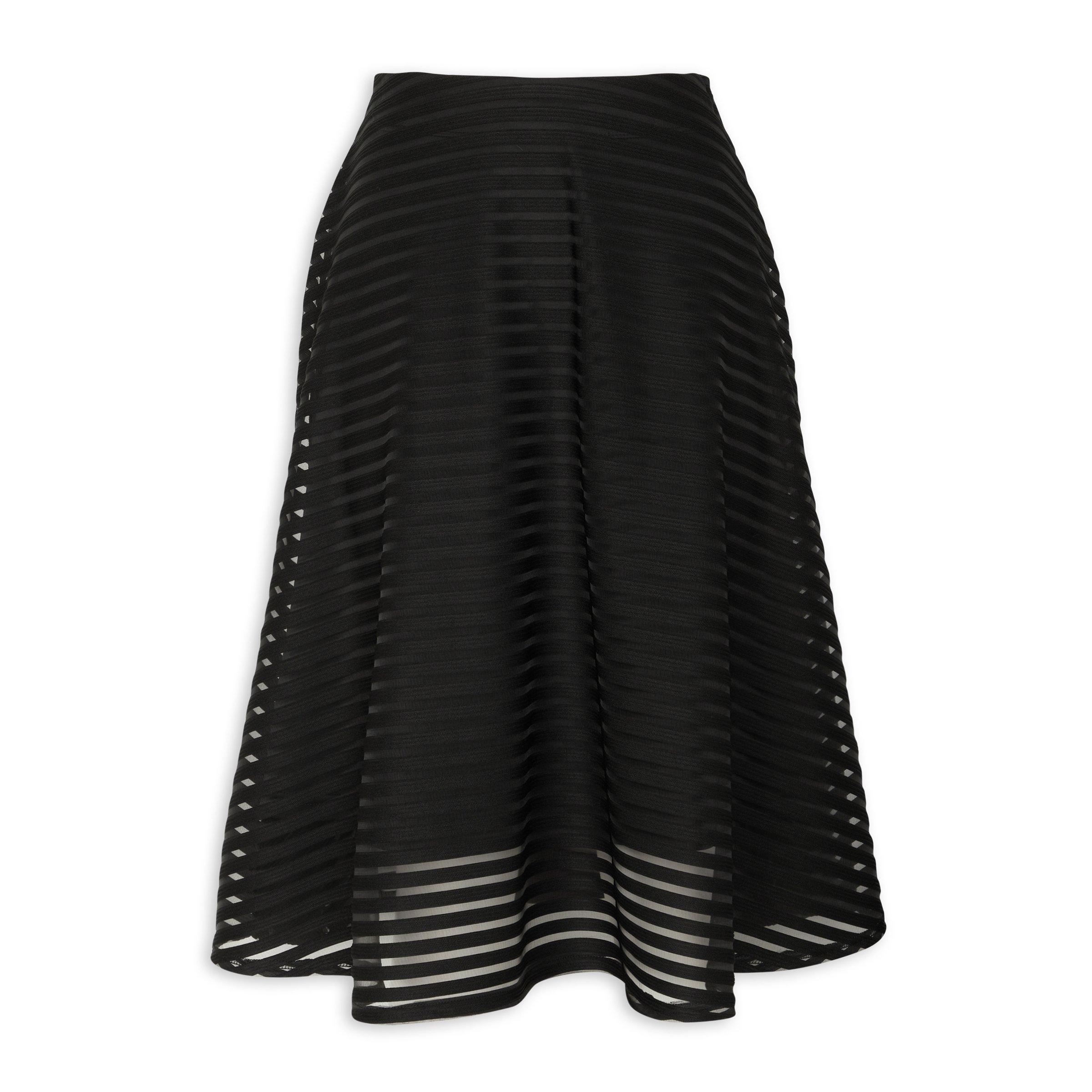 Women's Black Printed Geometric A-Line Skirt