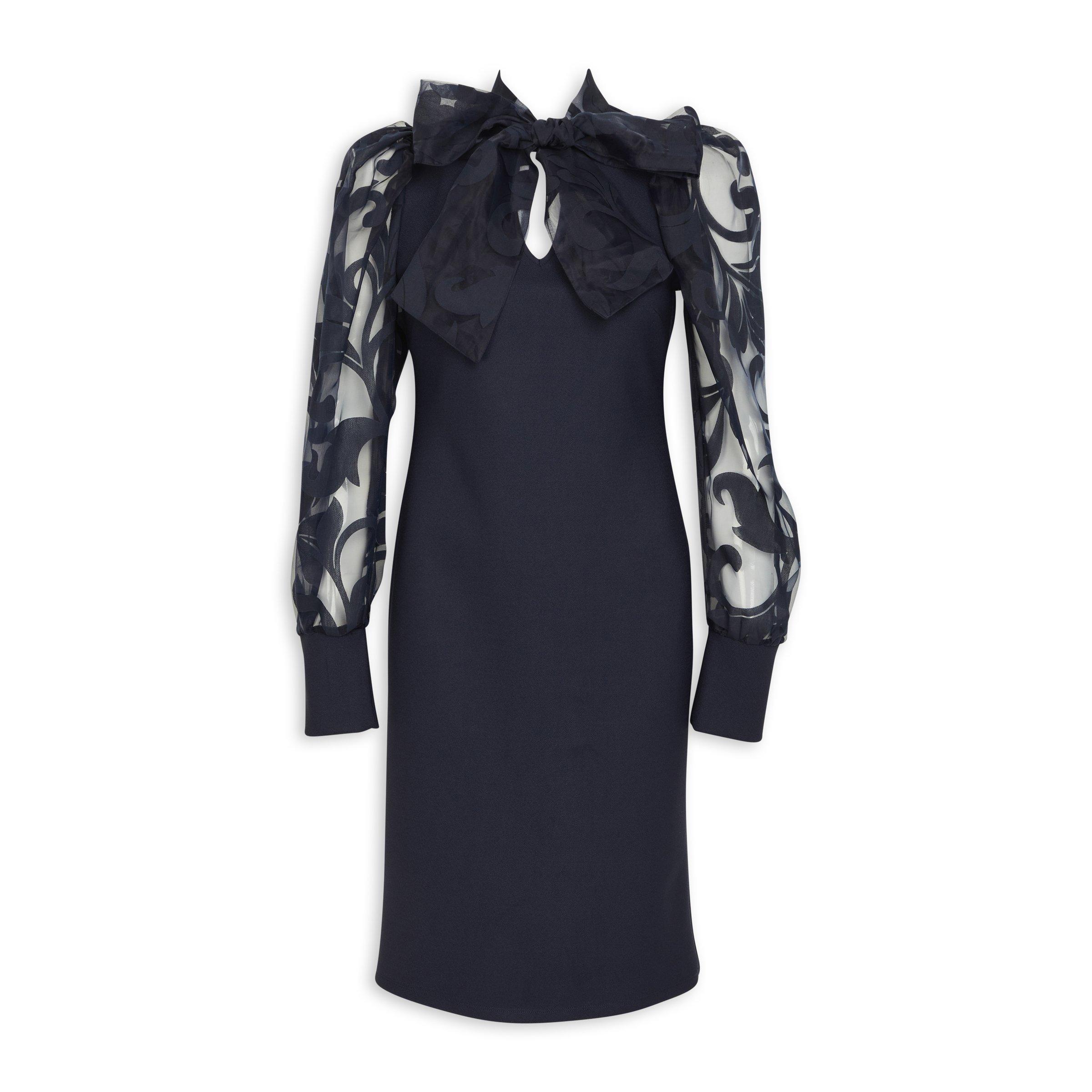 Navy Essential Ribbed Bodycon Dress Spaghetti - L