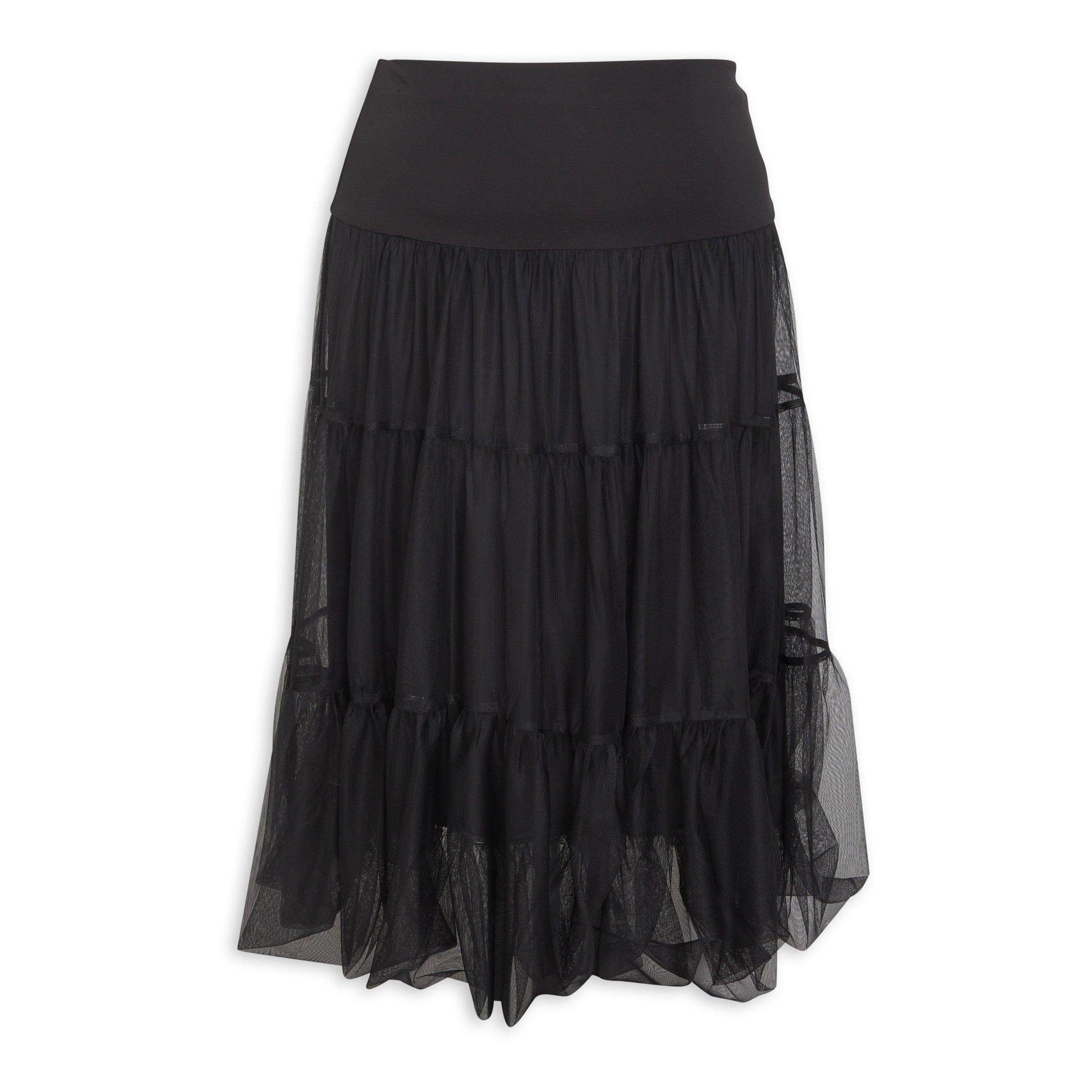 Black Tiered Mesh Skirt (3149471) | Zeta