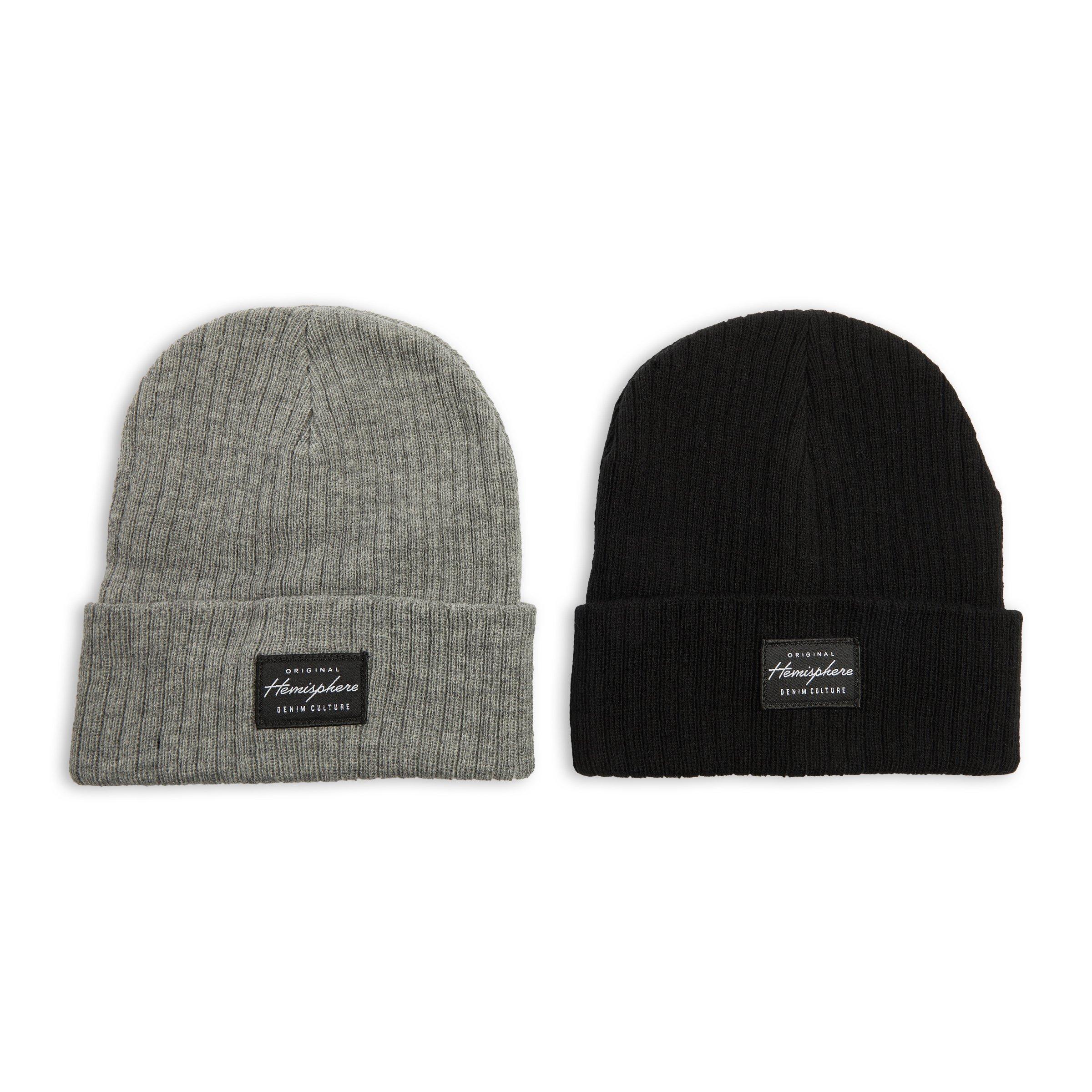 2-pack Black & Grey Beanies (3149476) | Hemisphere