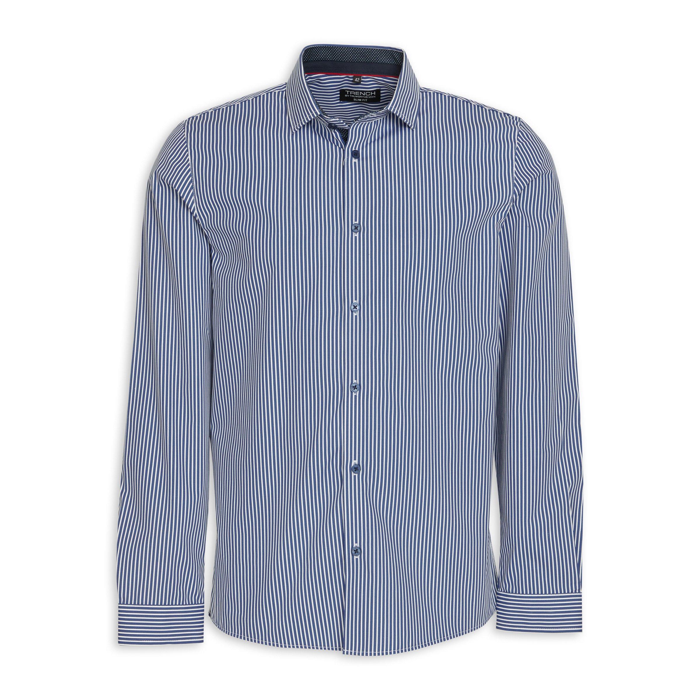 Blue Striped Slim Fit Shirt (3149974) | Truworths Man