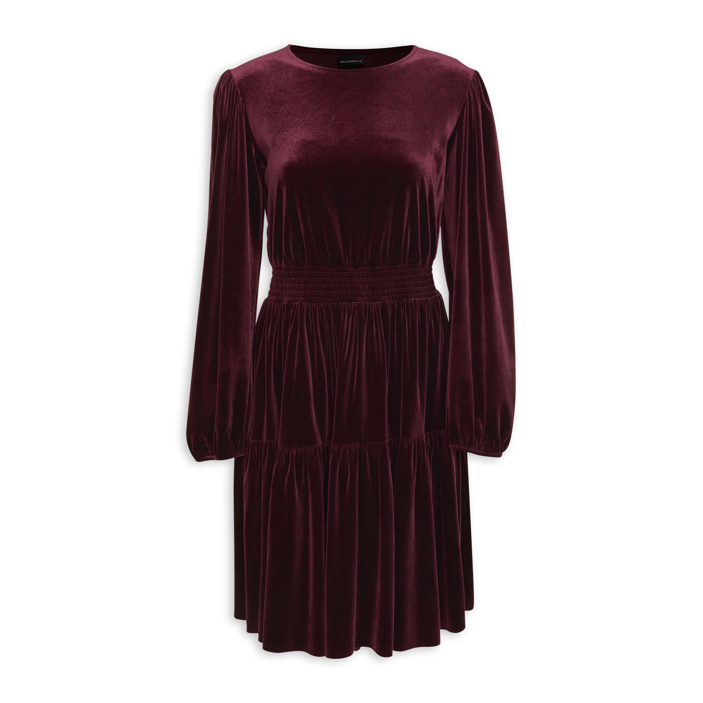 Purple Velour Tiered Dress (3151557) | Truworths