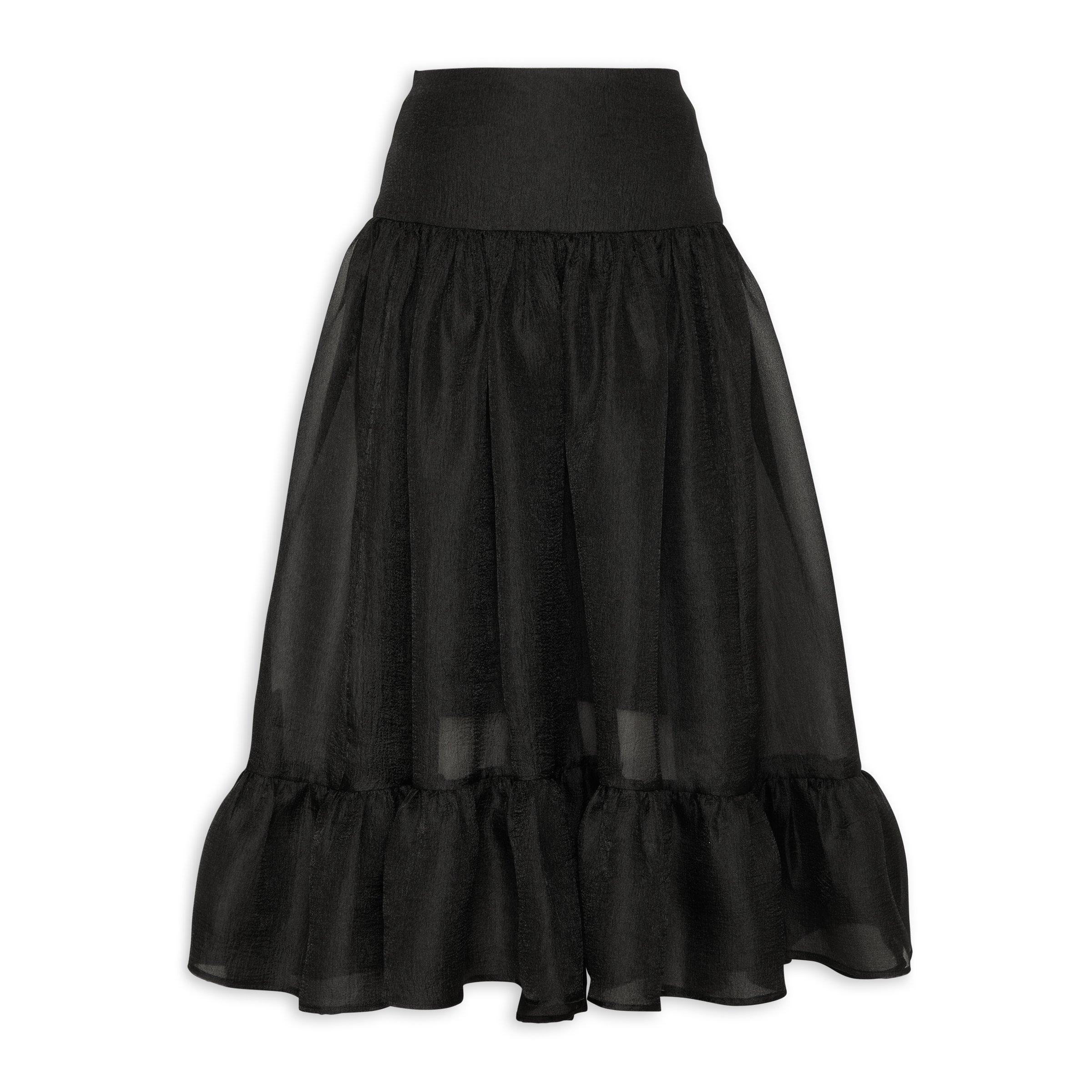 Black Textured Wide Skirt (3151945) | Truworths