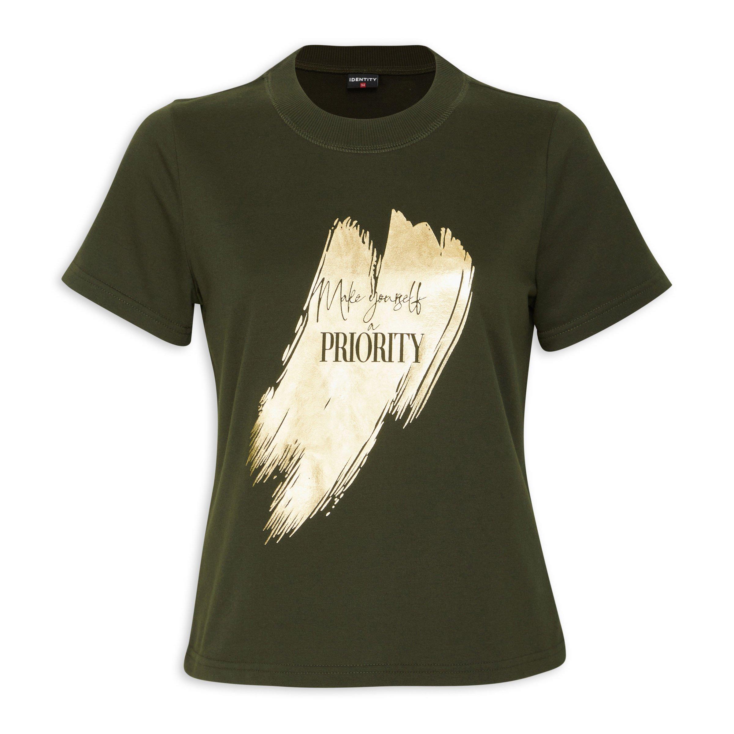Khaki Green Graphic T shirt 3153389 Identity Khaki green graphic t shirt 3153389 identity