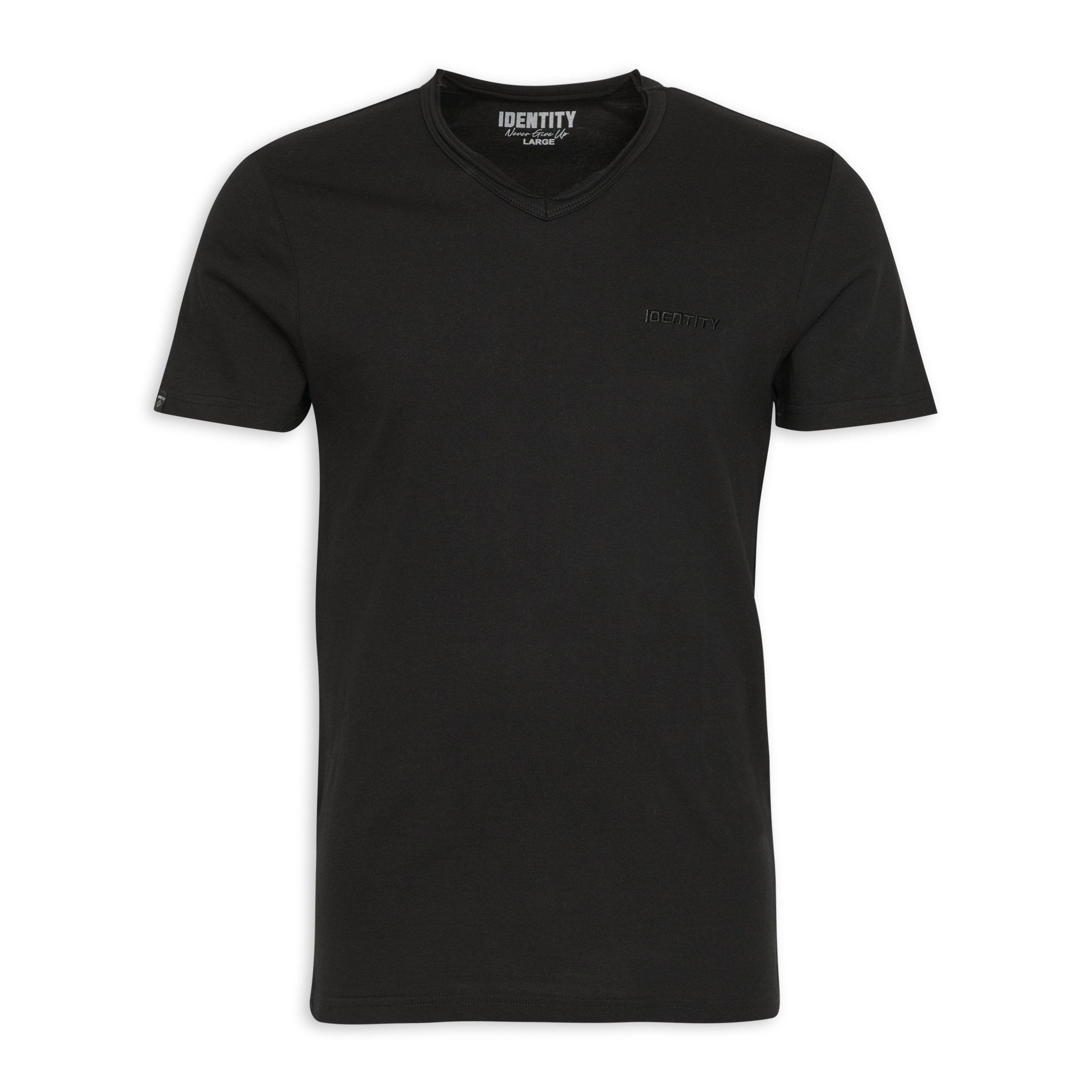 Plain Black V-Neck T-shirt (3153548) | Identity