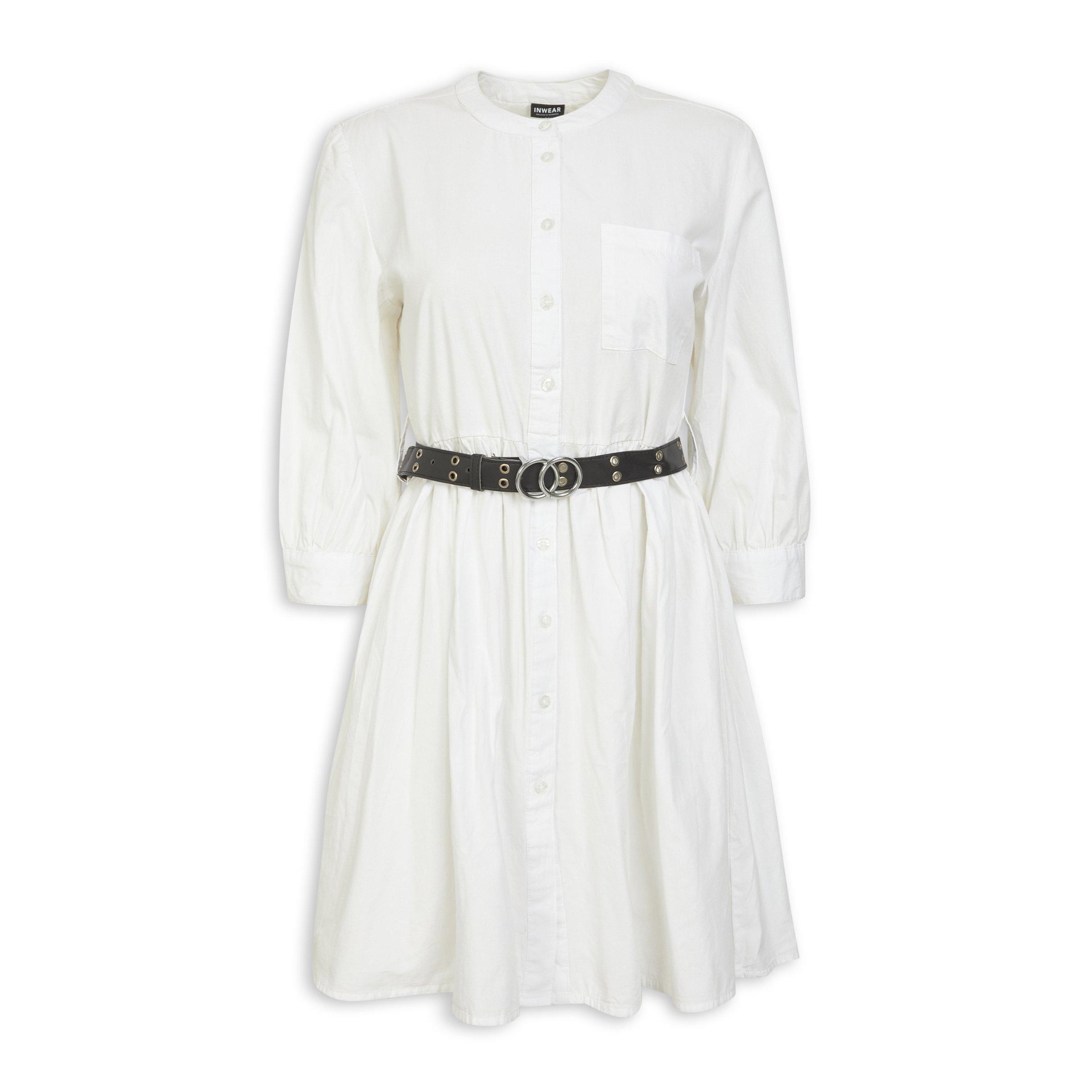 2737 Grey Belted Check Shirt Dress