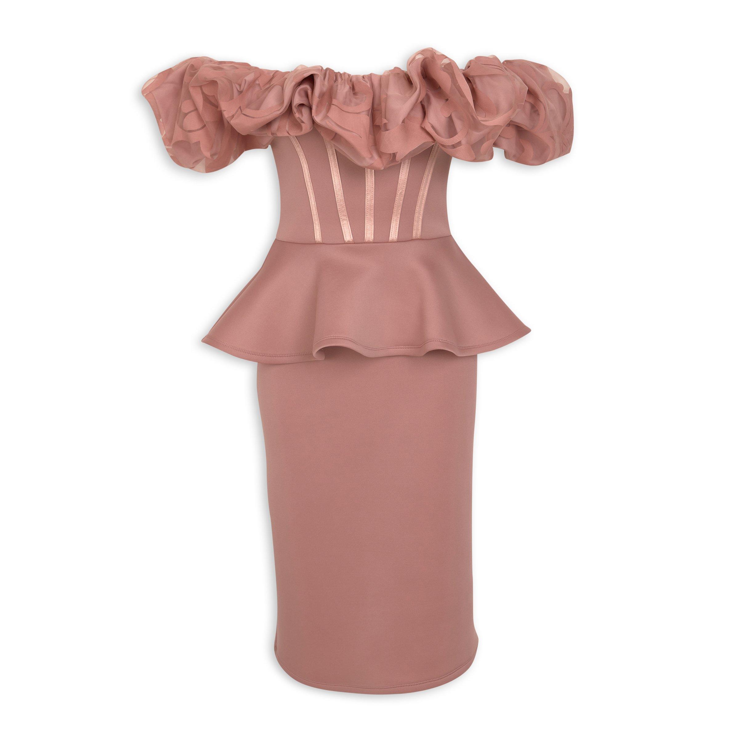 Pink Bodycon Off-the-shoulder Dress (3153821) | Emily Moon