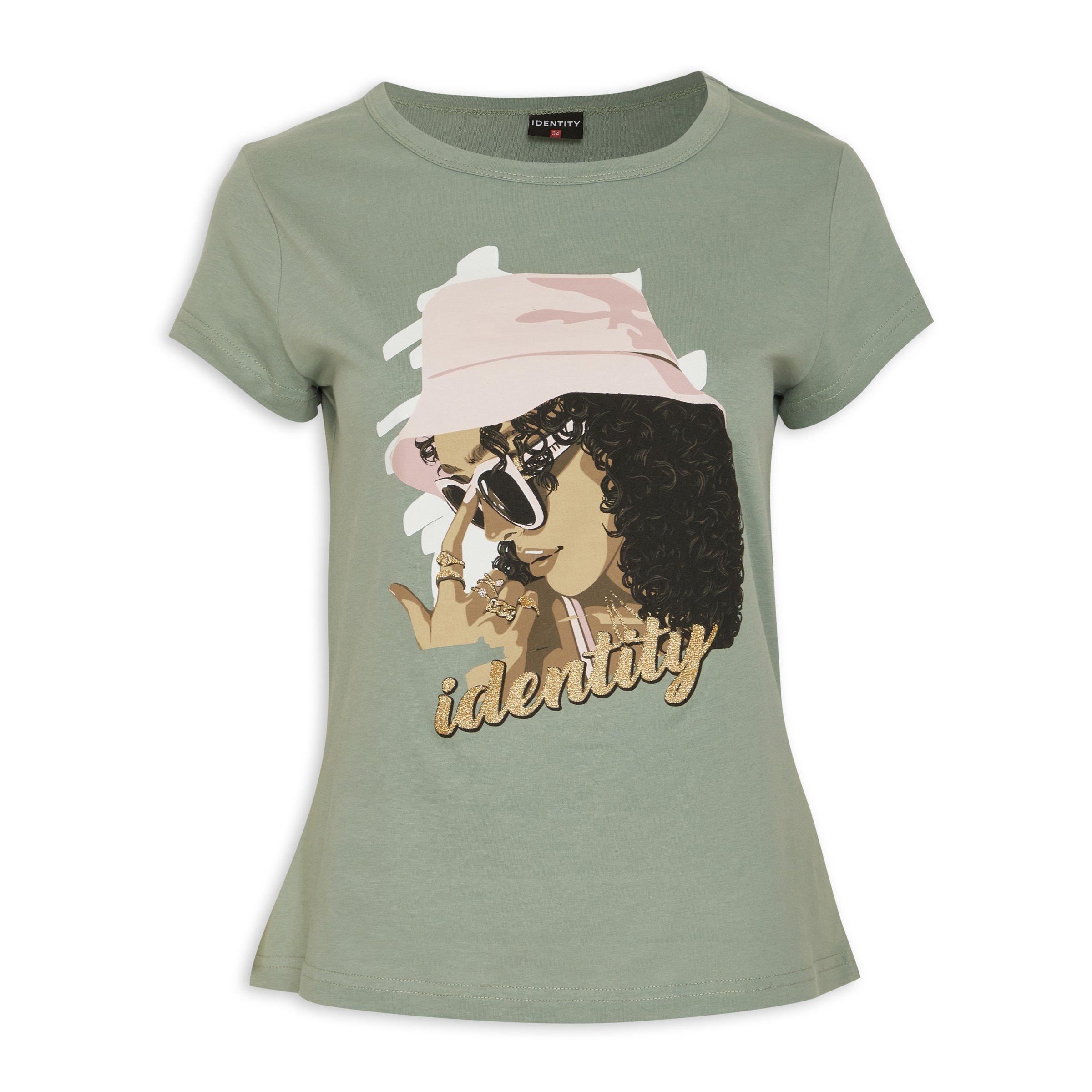 Sage Green Graphic T shirt 3154025 Identity Sage green graphic t shirt 3154025 identity