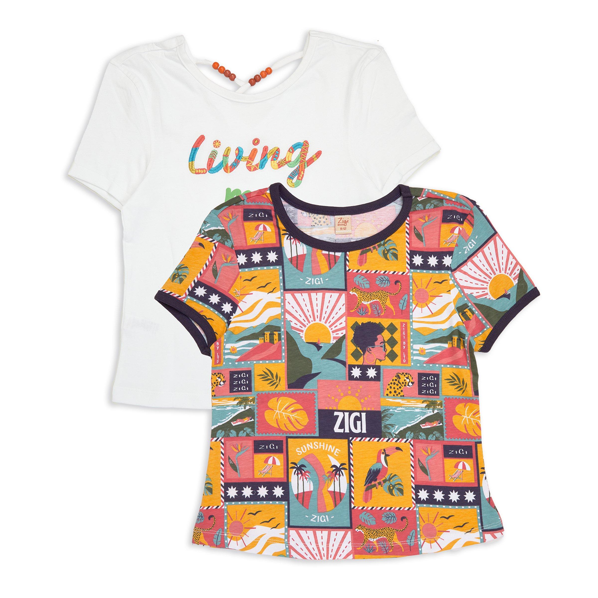 Multi-Color Assorted Pack of 2 T-Shirt For Baby Girls main image 0