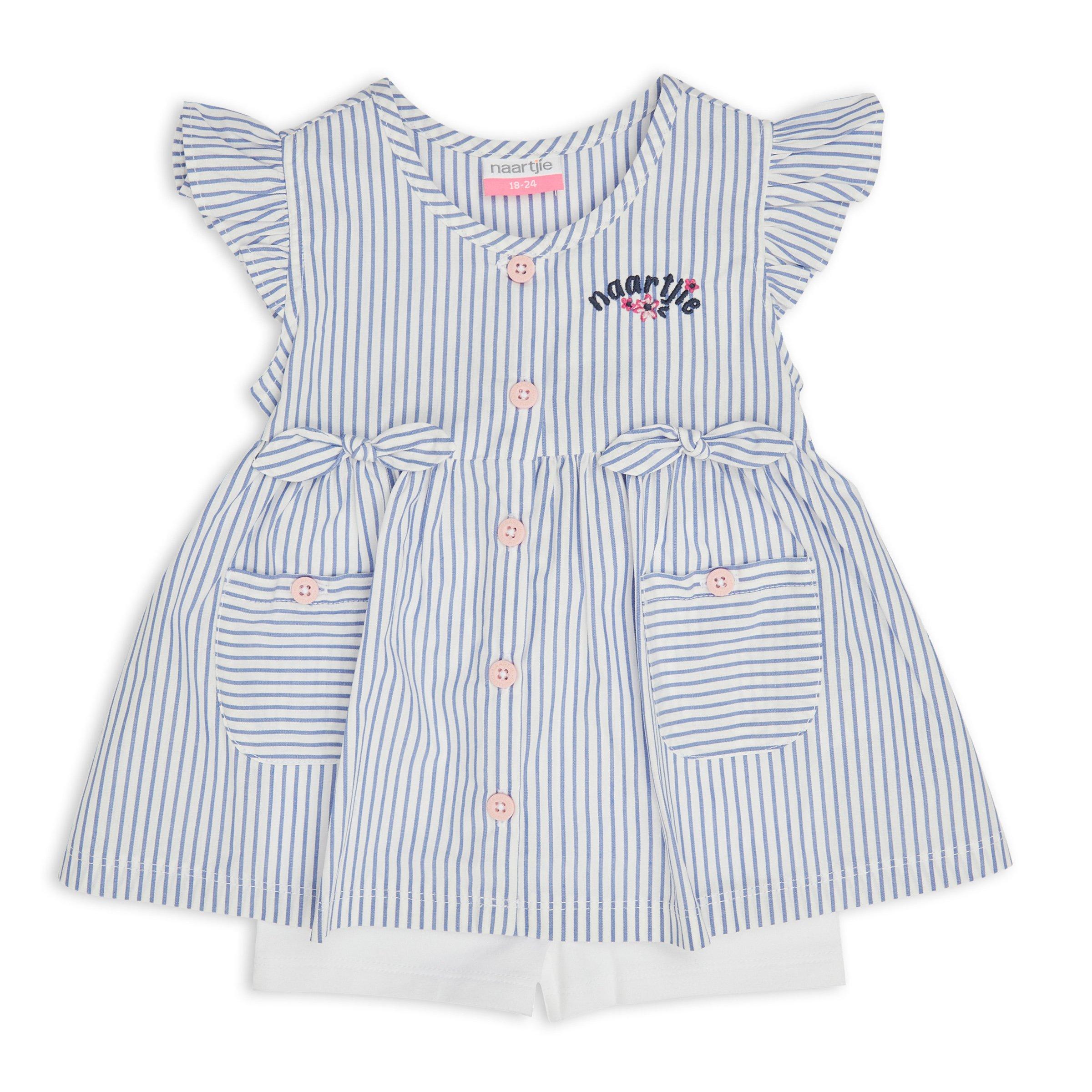 Nautinati Baby Girls Striped Regular Fit Sleeveless Dress