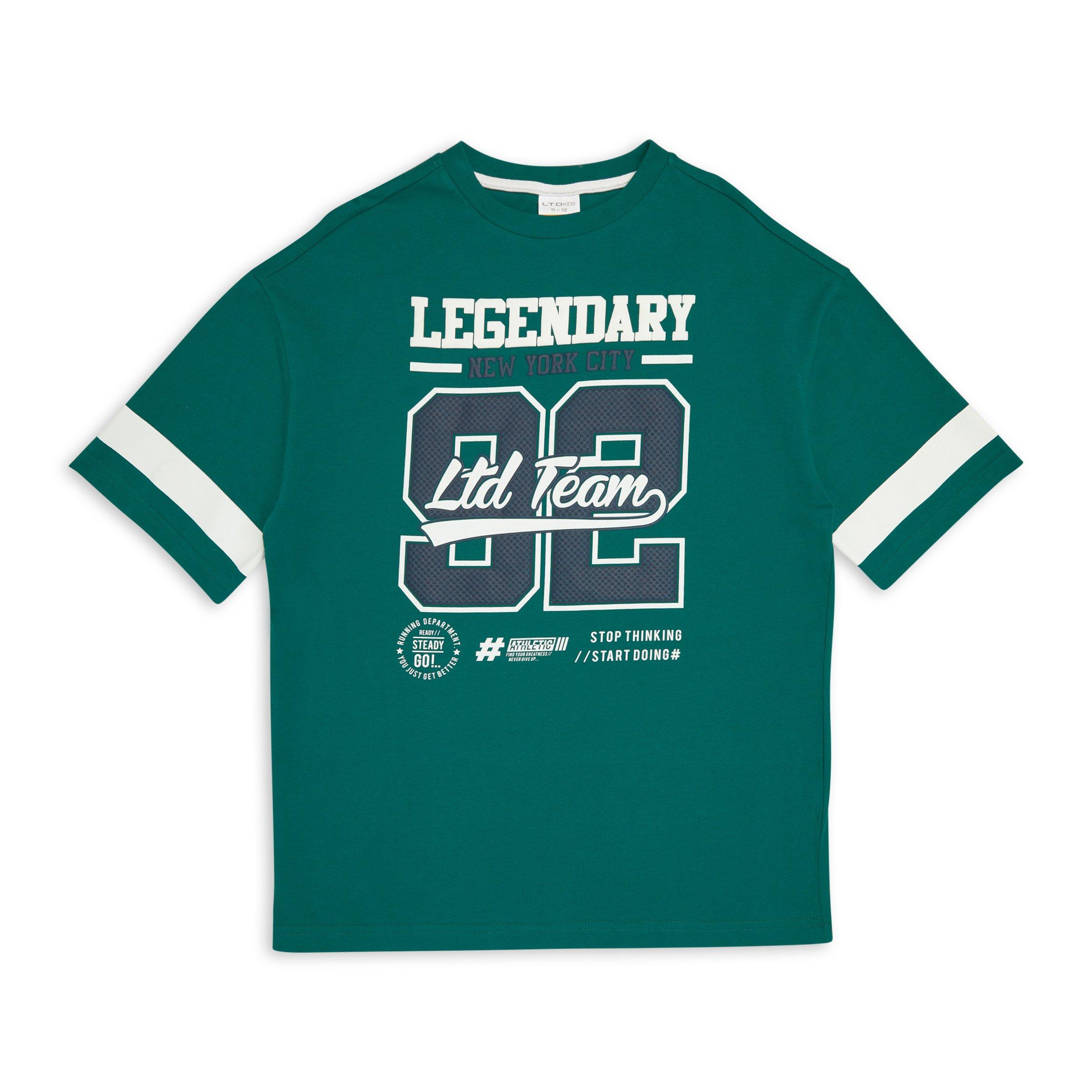 Neon Green Color Gradient Embroidered Oversize Boys T-Shirt - 11159