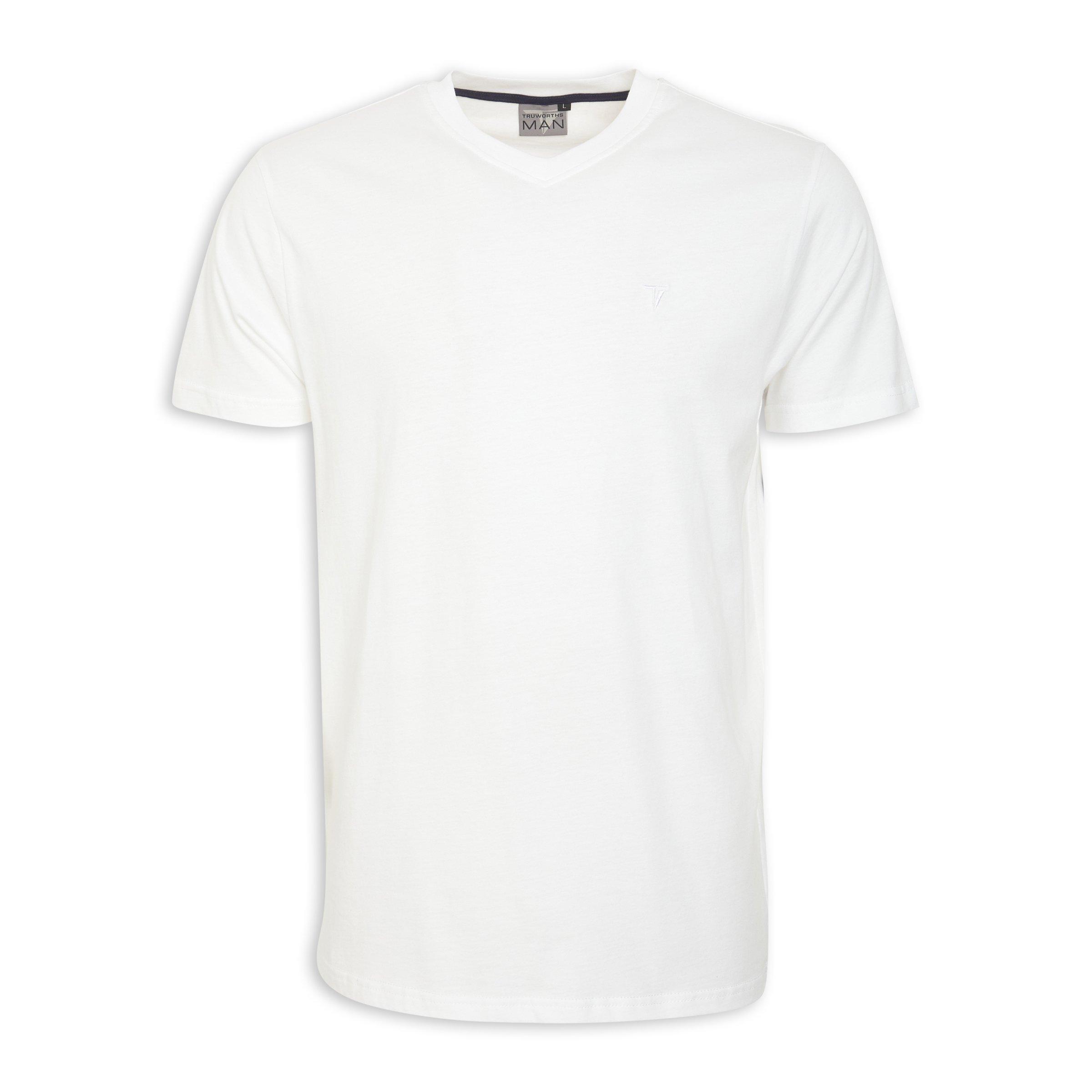 Plain White V-neck T-shirt (3154521) | Truworths Man