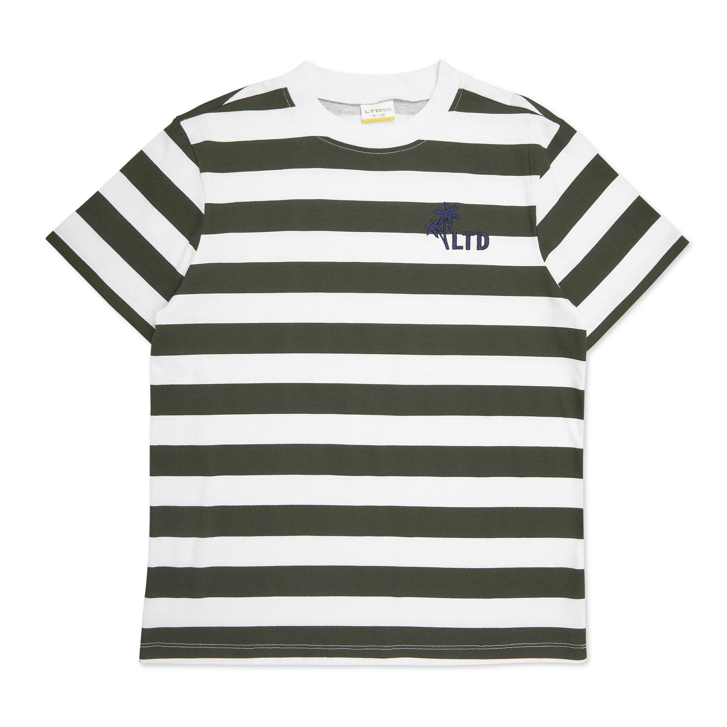 Boys Cotton Green Striped Shirt main image 1