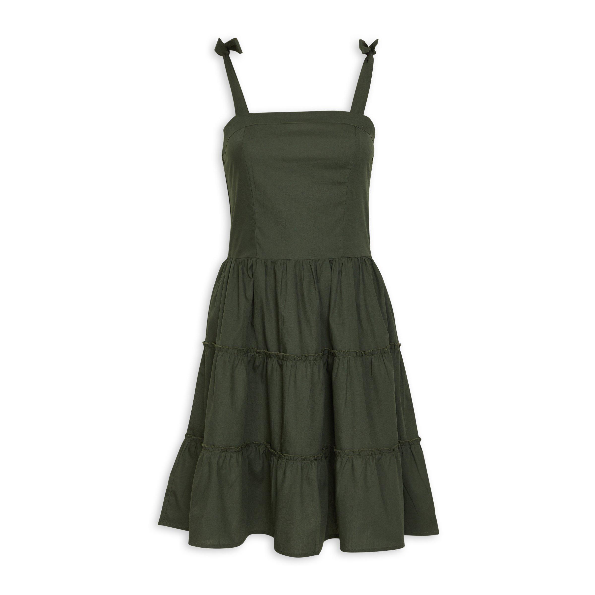 Yaz Dress - Khaki Green Stripes main image 0