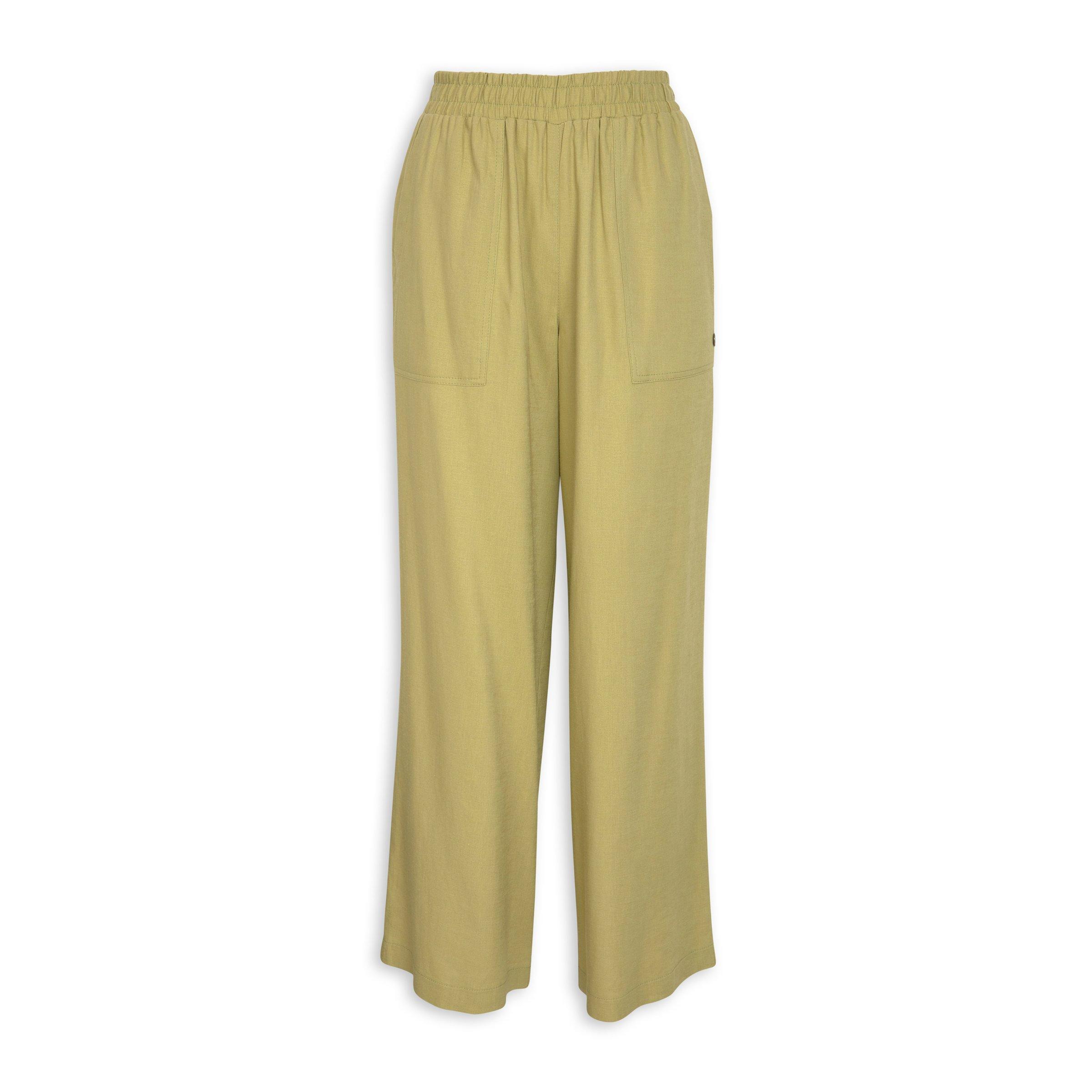 Green Printed Wide Leg Pants