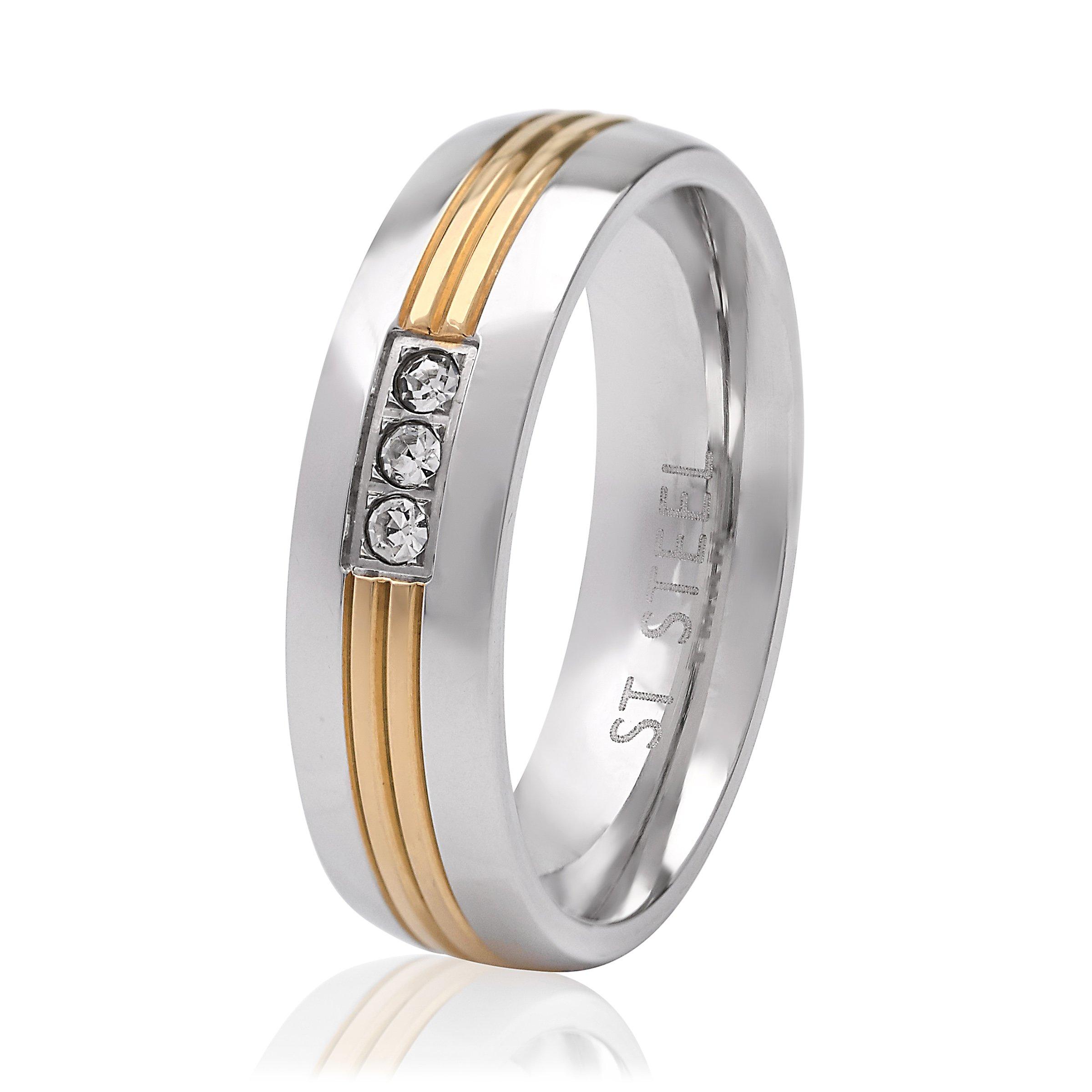 Stainless Steel Lined Stone Band (3159361) | Stainless Steel