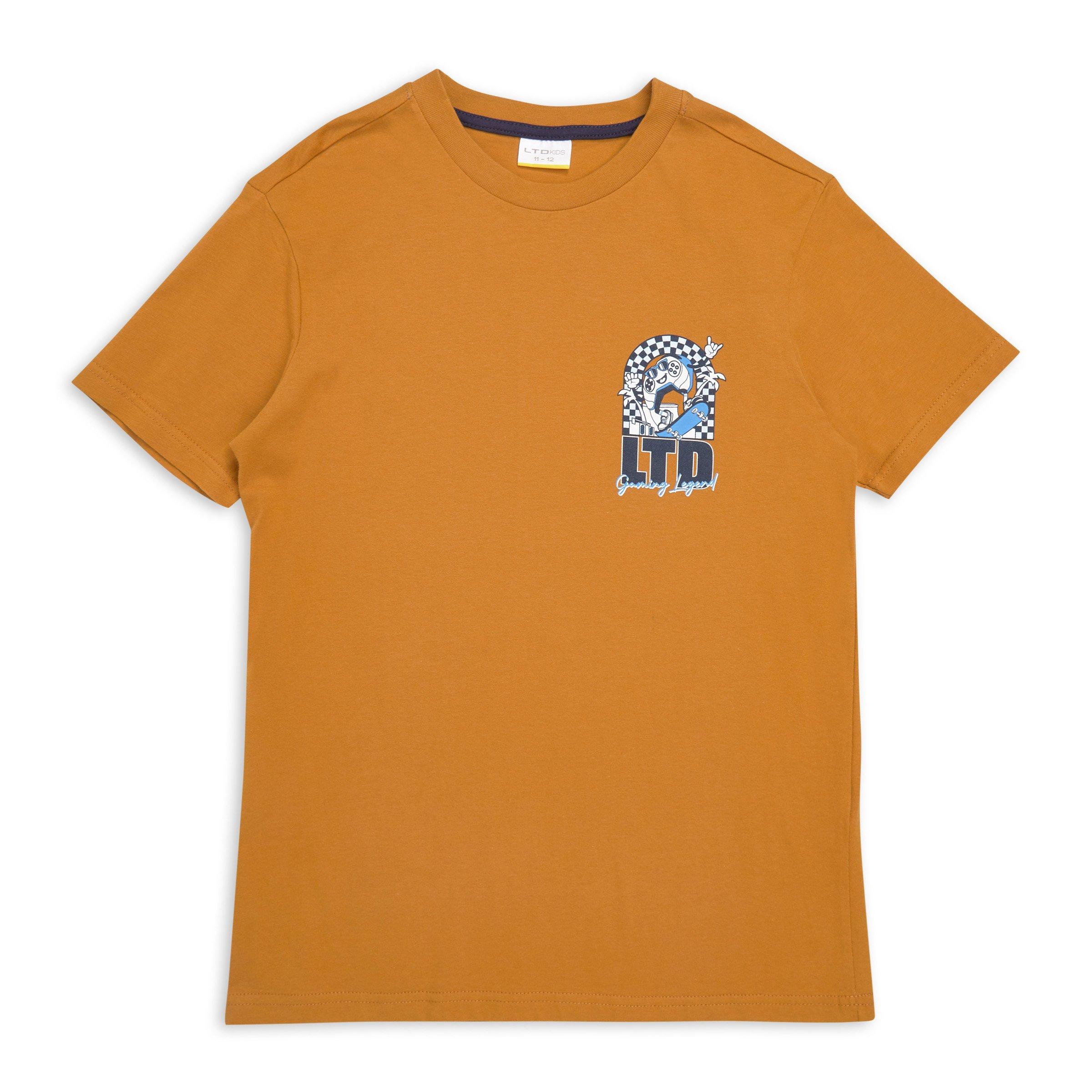 Boys Printed T-Shirt - Mustard