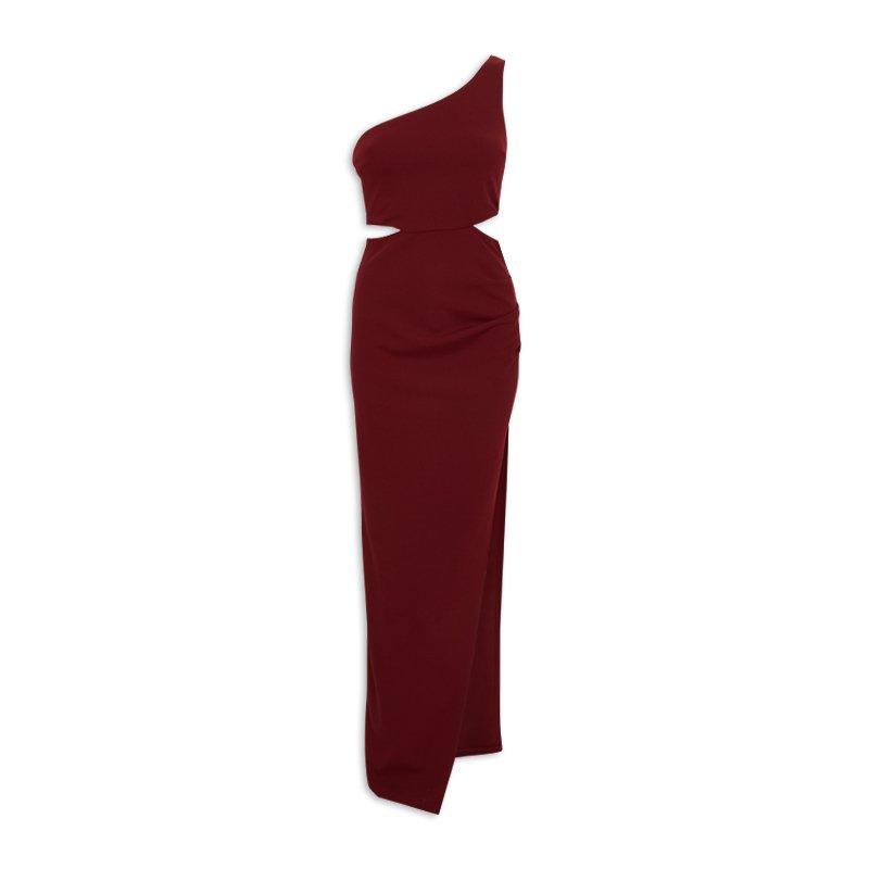 Burgundy One-Shoulder Maxi Dress (3162478) | Miss Friday